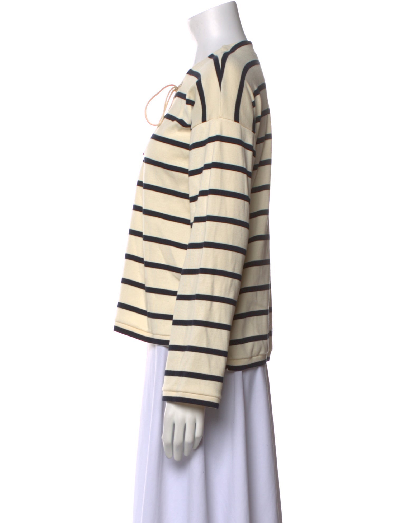 La Ligne Striped Tie Neck T-Shirt