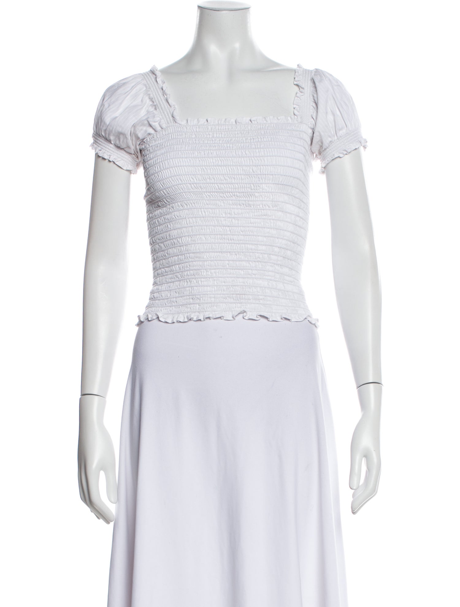 La Ligne Square Neckline Short Sleeve Crop Top