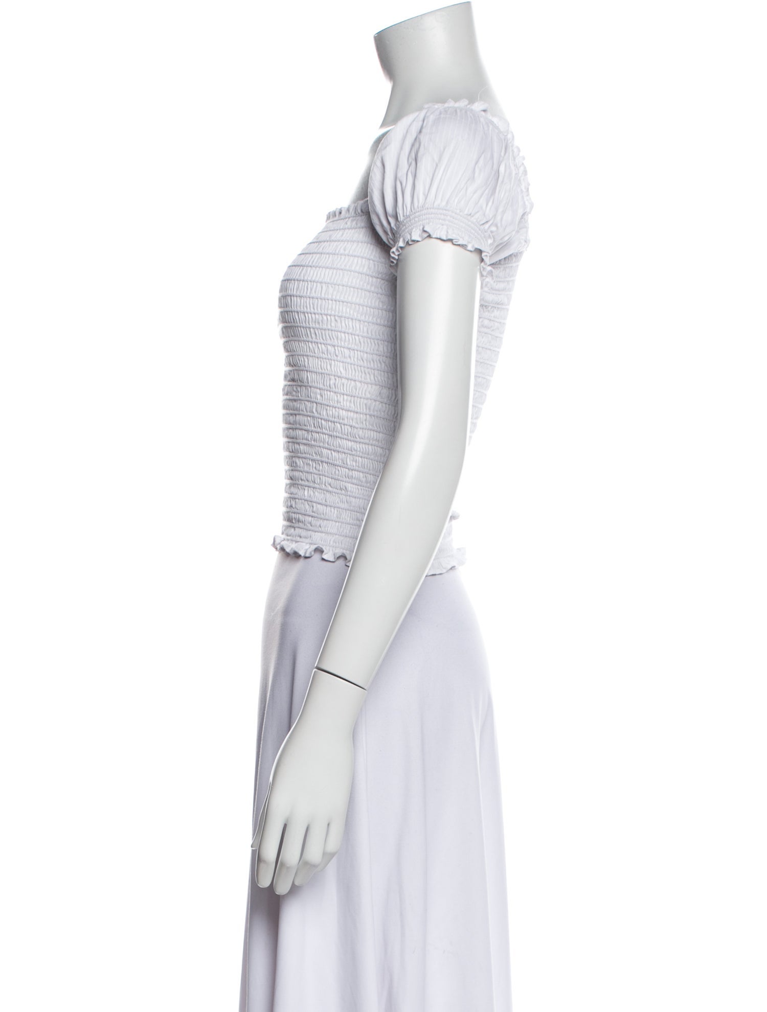 La Ligne Square Neckline Short Sleeve Crop Top