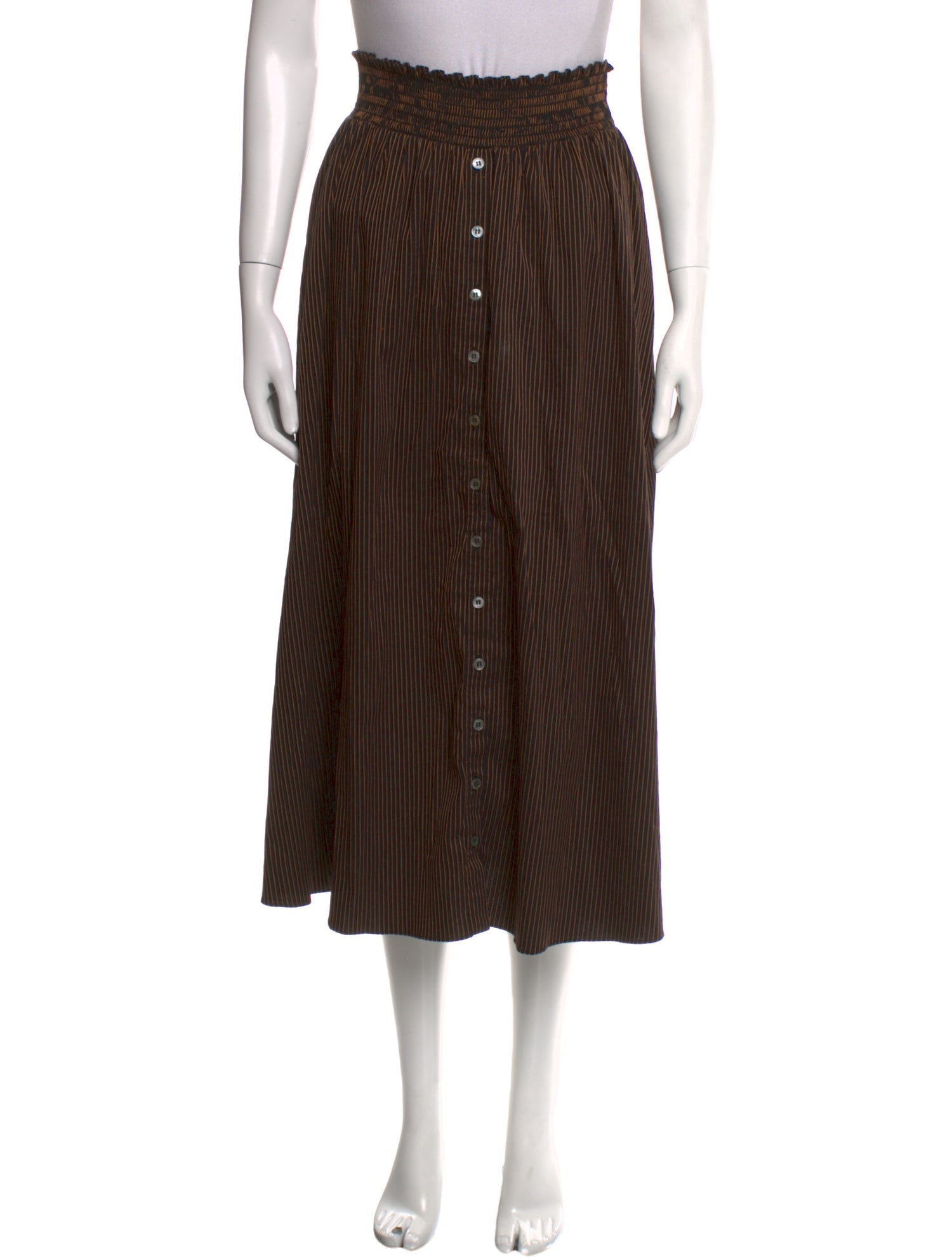 La Ligne Striped Midi Length Skirt