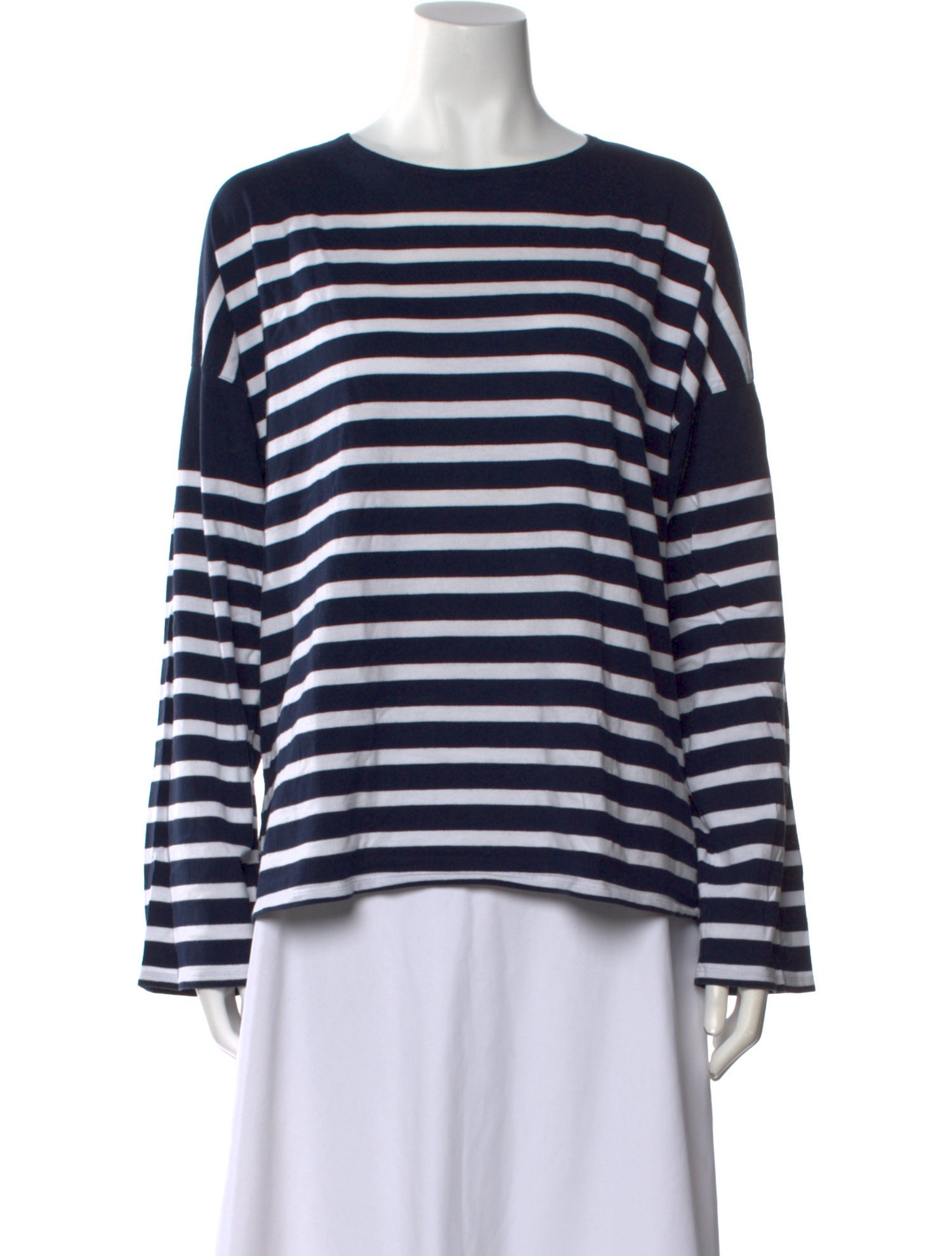 La Ligne Striped Bateau Neckline Sweatshirt