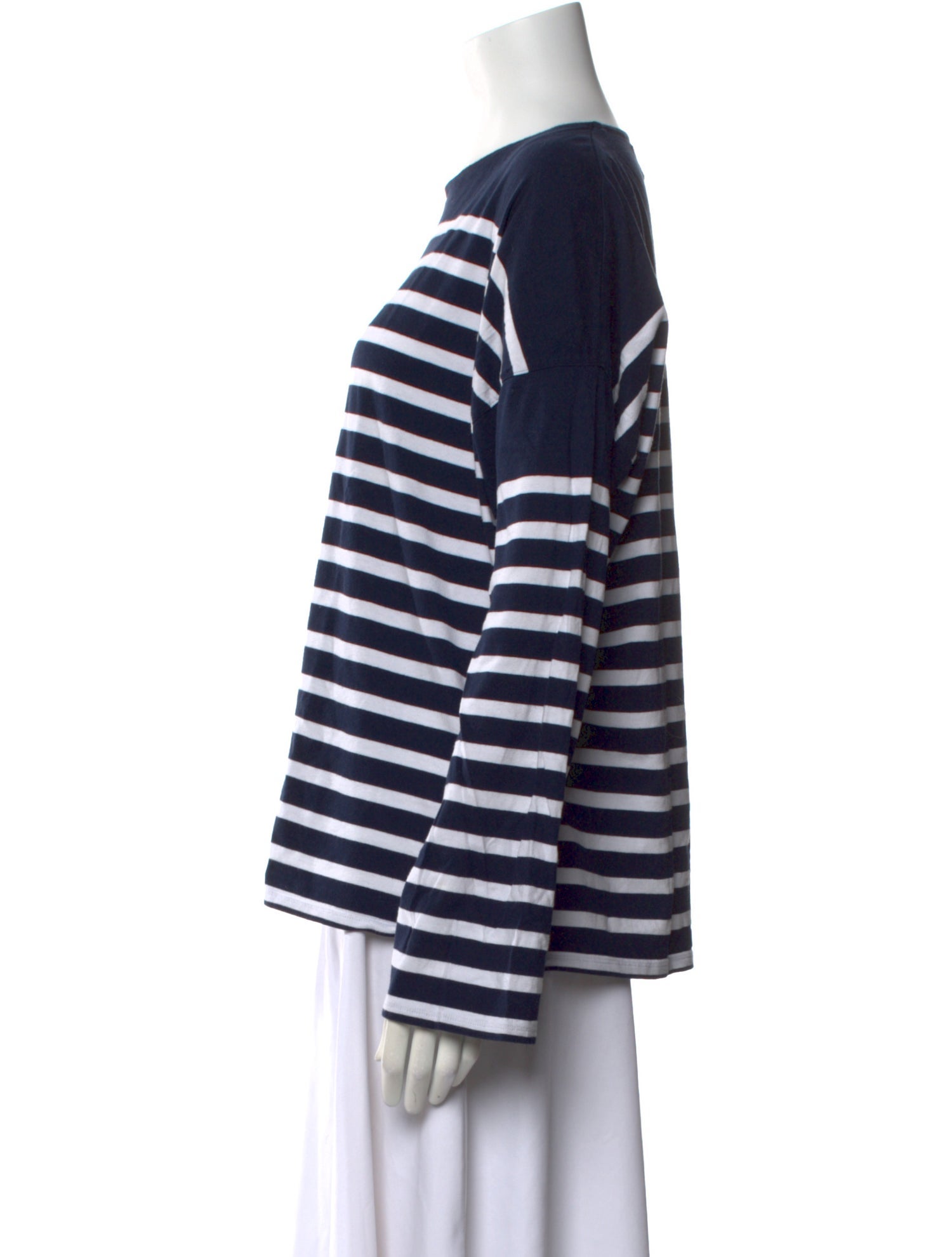 La Ligne Striped Bateau Neckline Sweatshirt