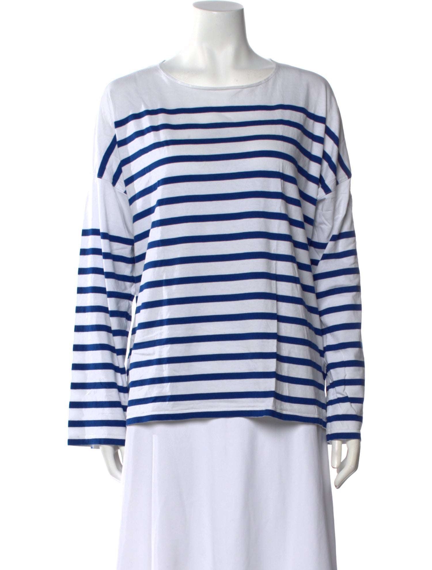 La Ligne Striped Bateau Neckline Sweatshirt