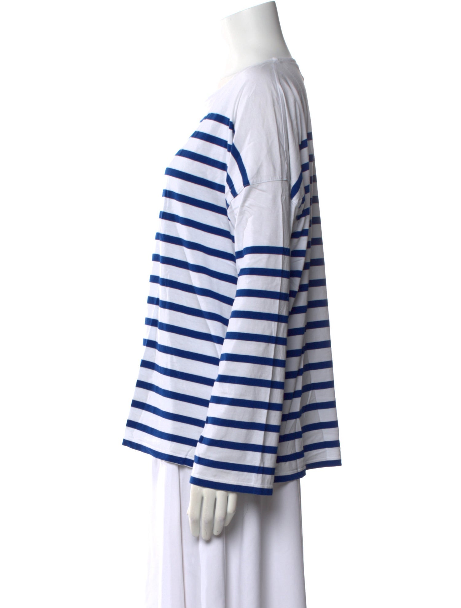 La Ligne Striped Bateau Neckline Sweatshirt