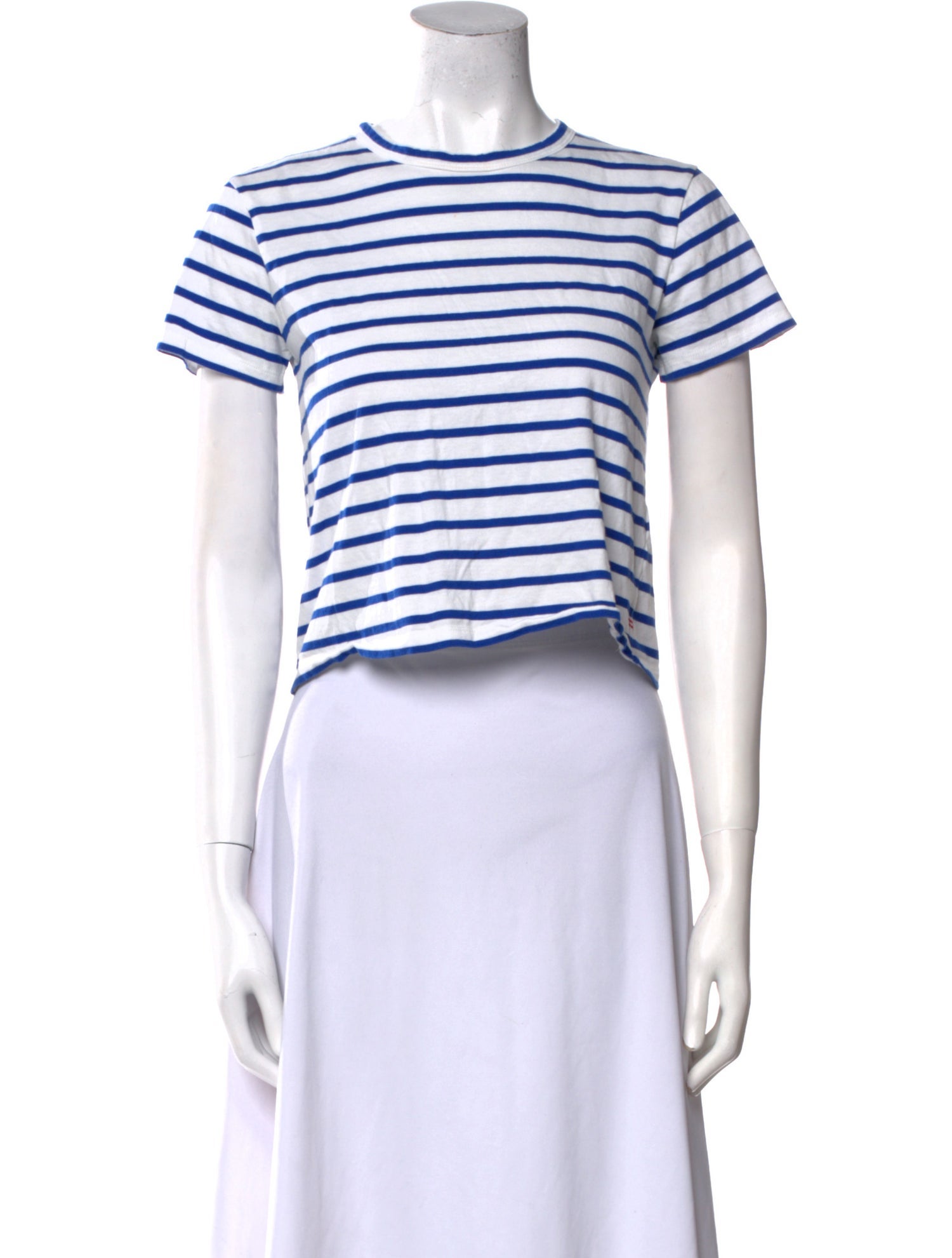 La Ligne Striped Crew Neck Crop Top