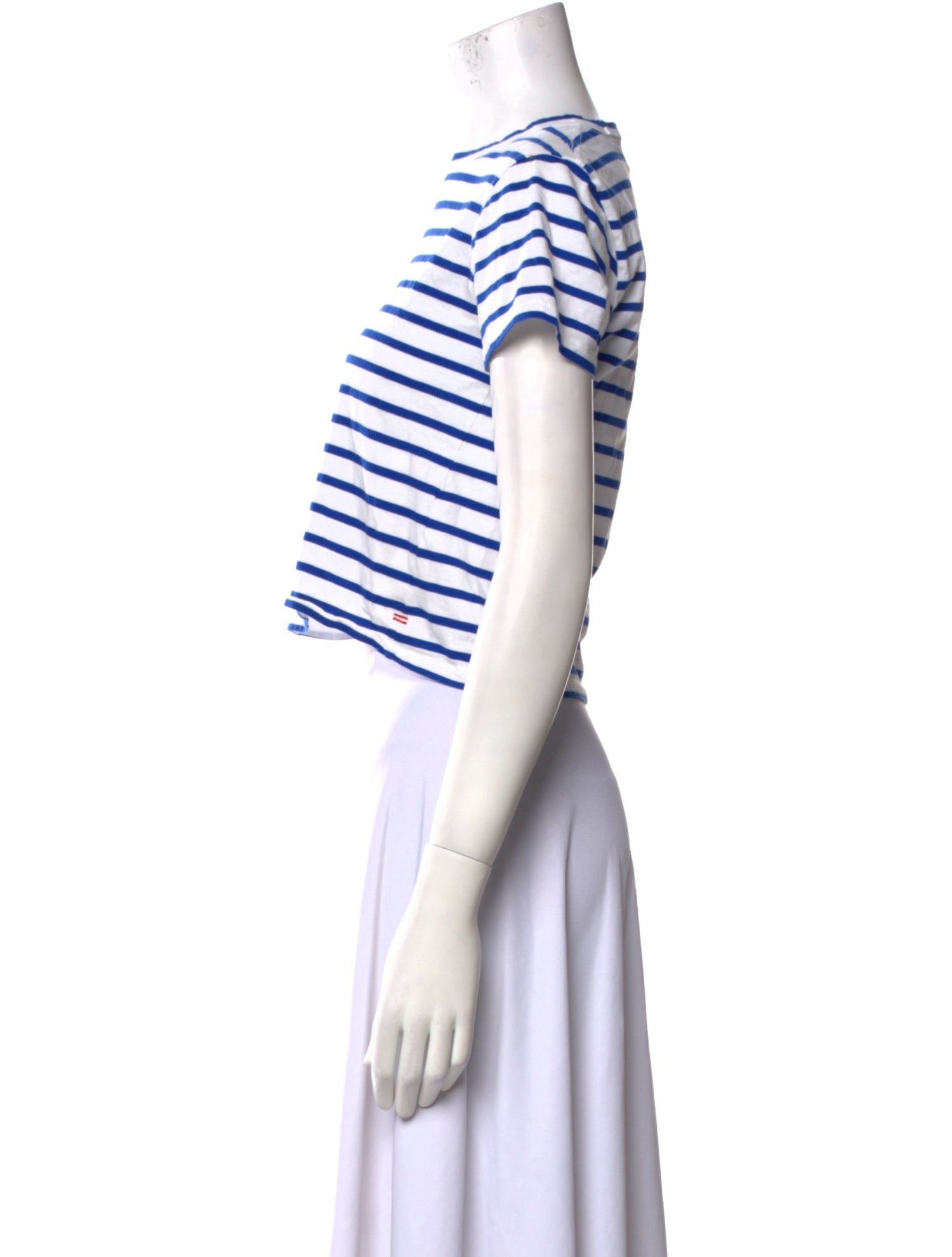 La Ligne Striped Crew Neck Crop Top