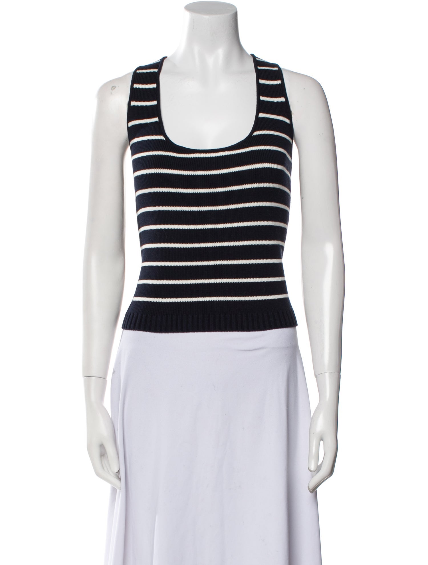 La Ligne Striped Scoop Neck Crop Top