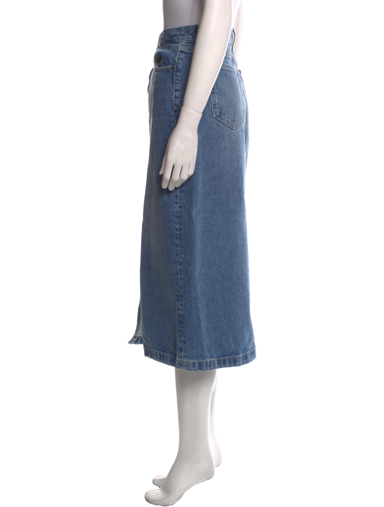 La Ligne Distressed Accents Midi Length Skirt