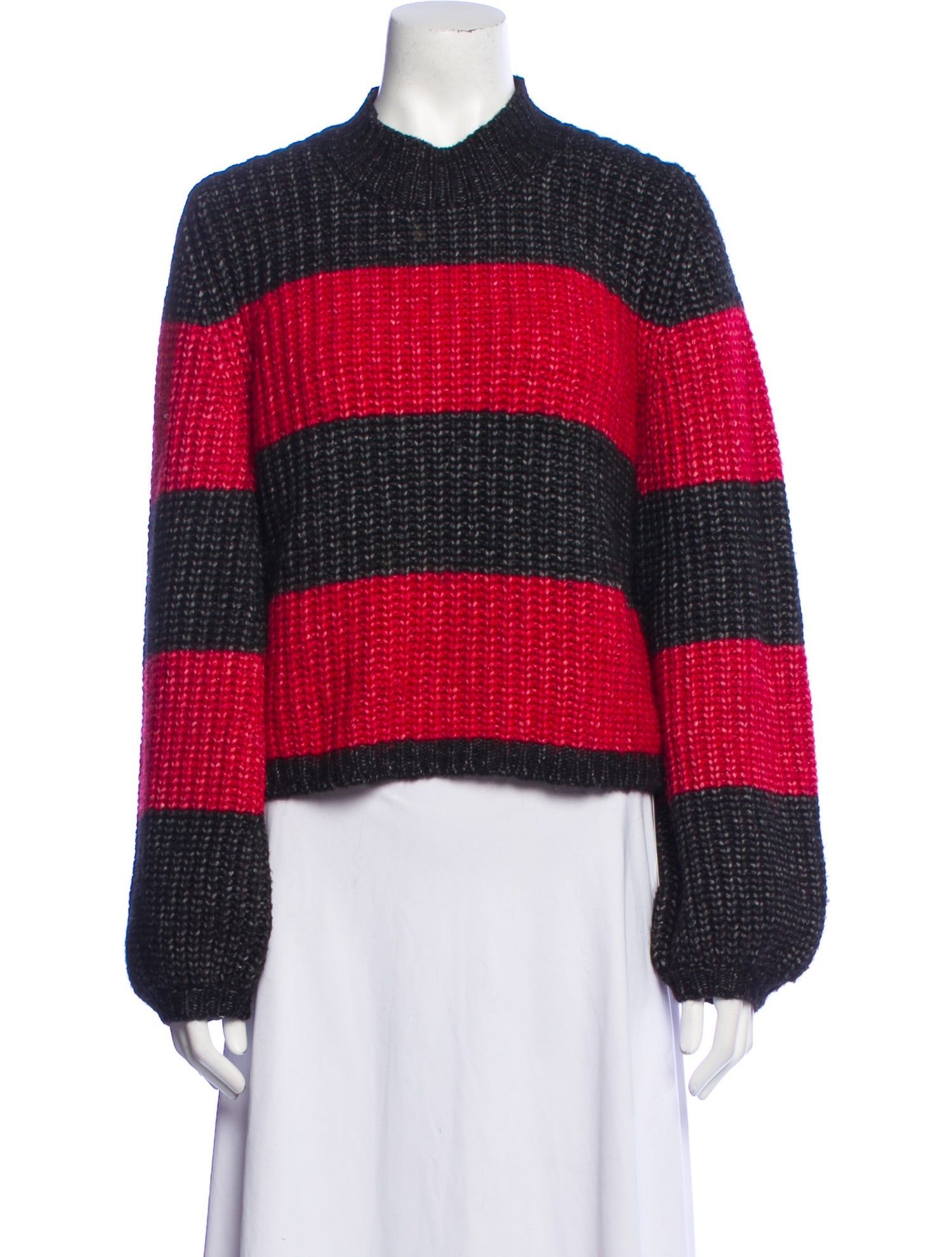 La Ligne Striped Mock Neck Sweater