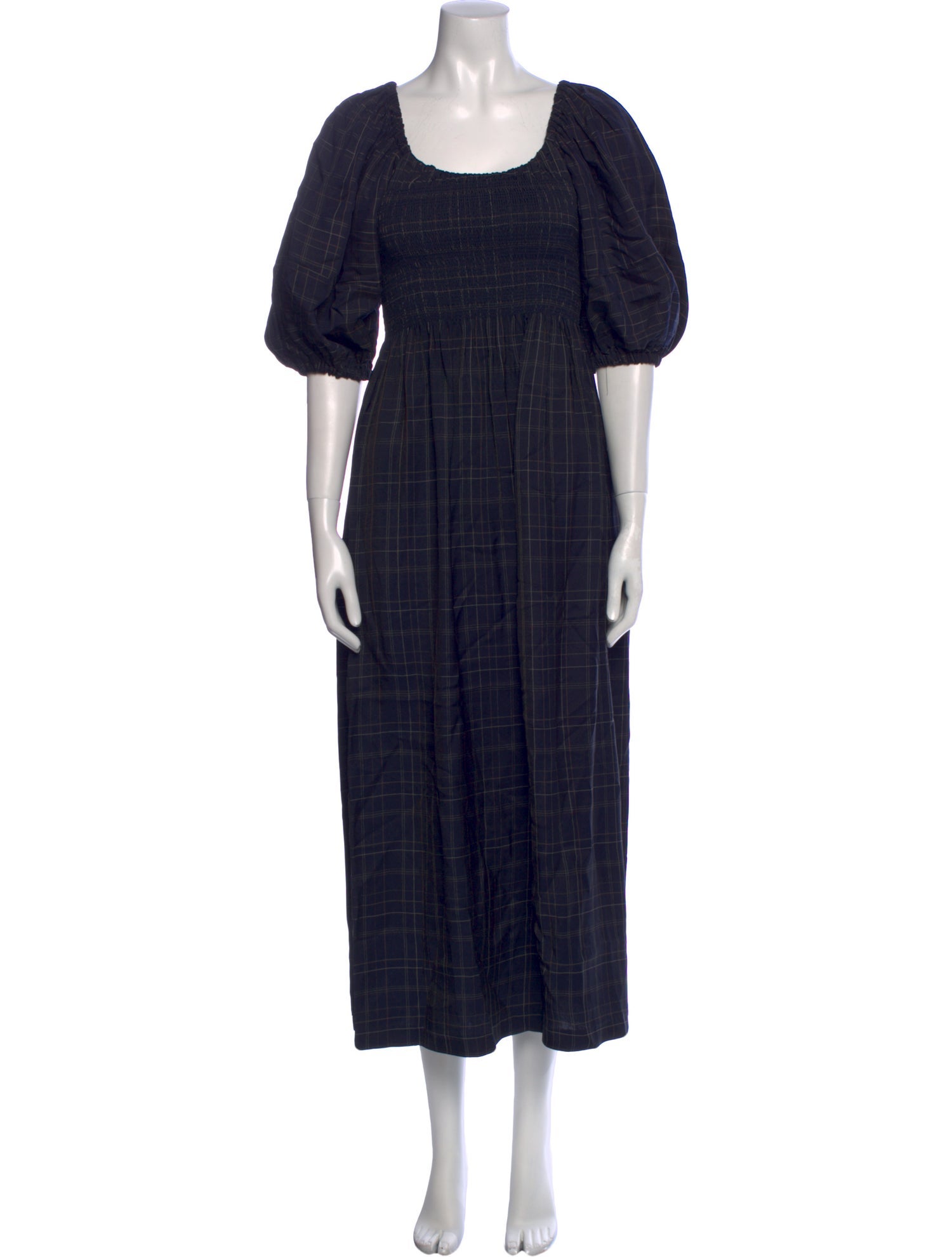 La Ligne Plaid Print Long Dress