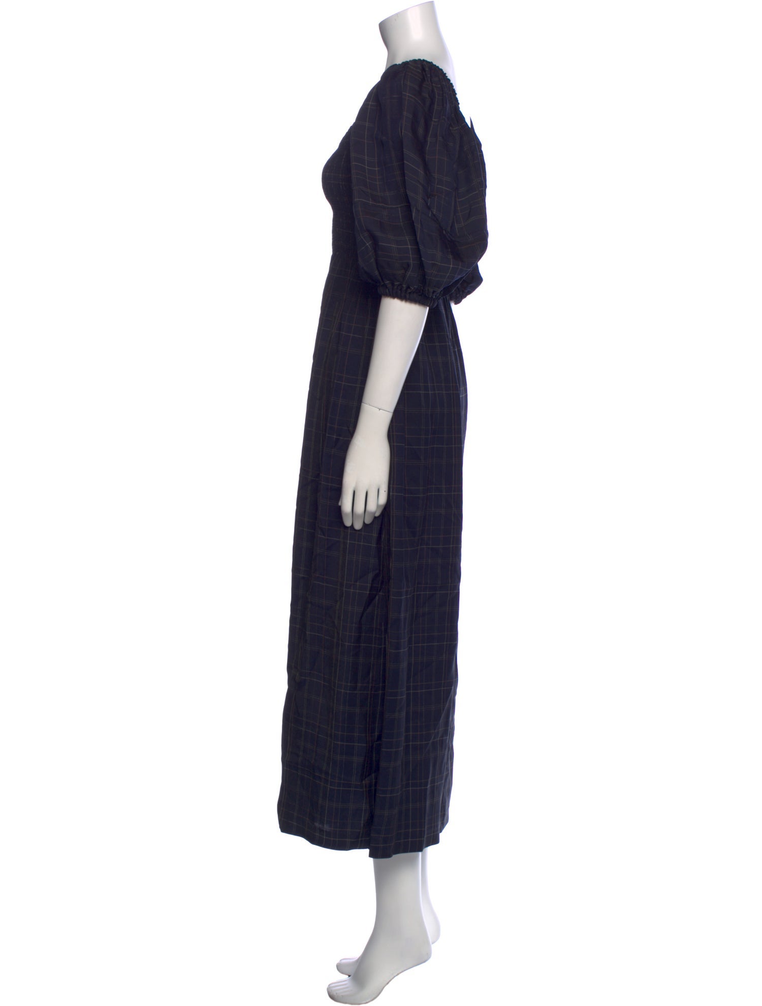 La Ligne Plaid Print Long Dress