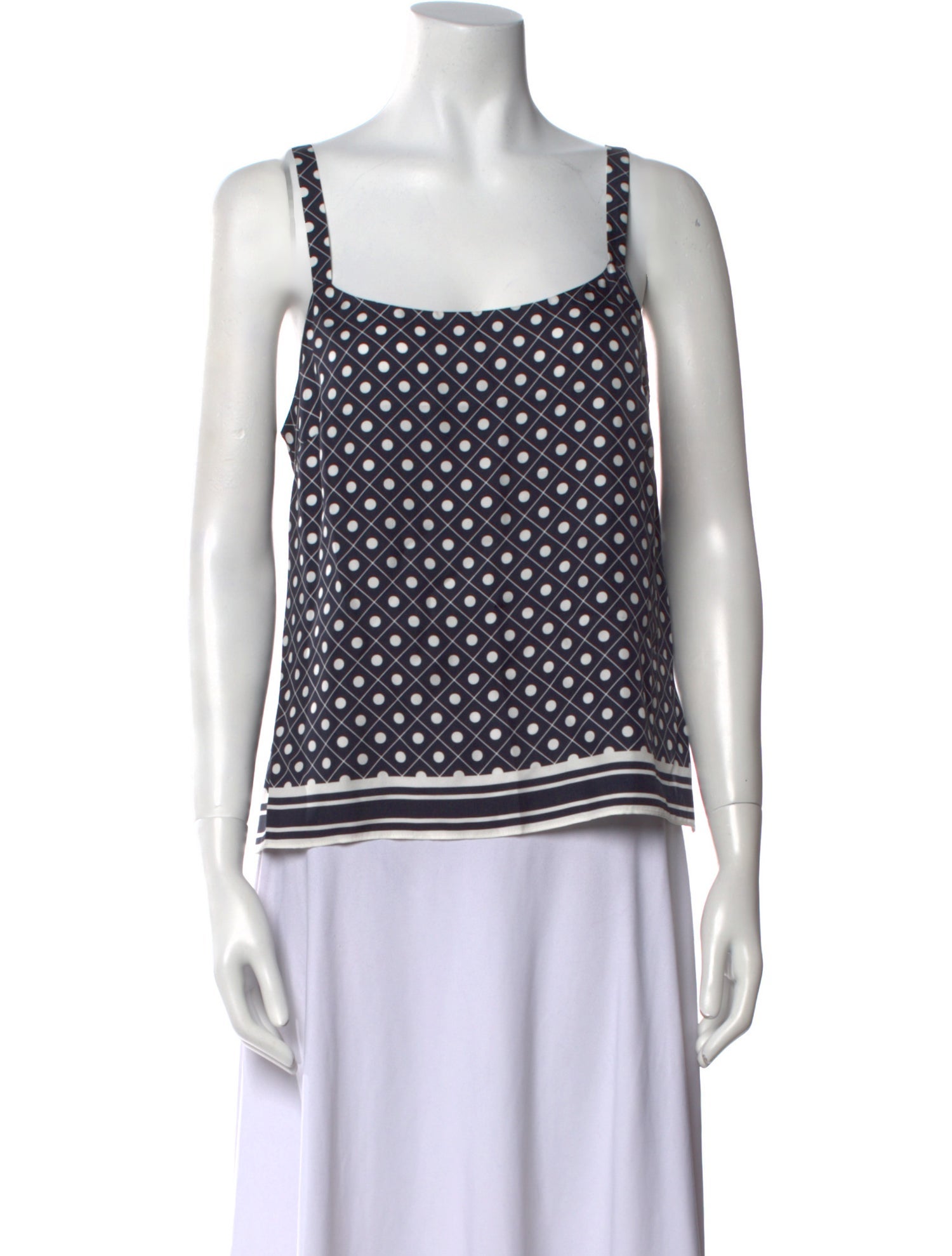 La Ligne Silk Polka Dot Print Top