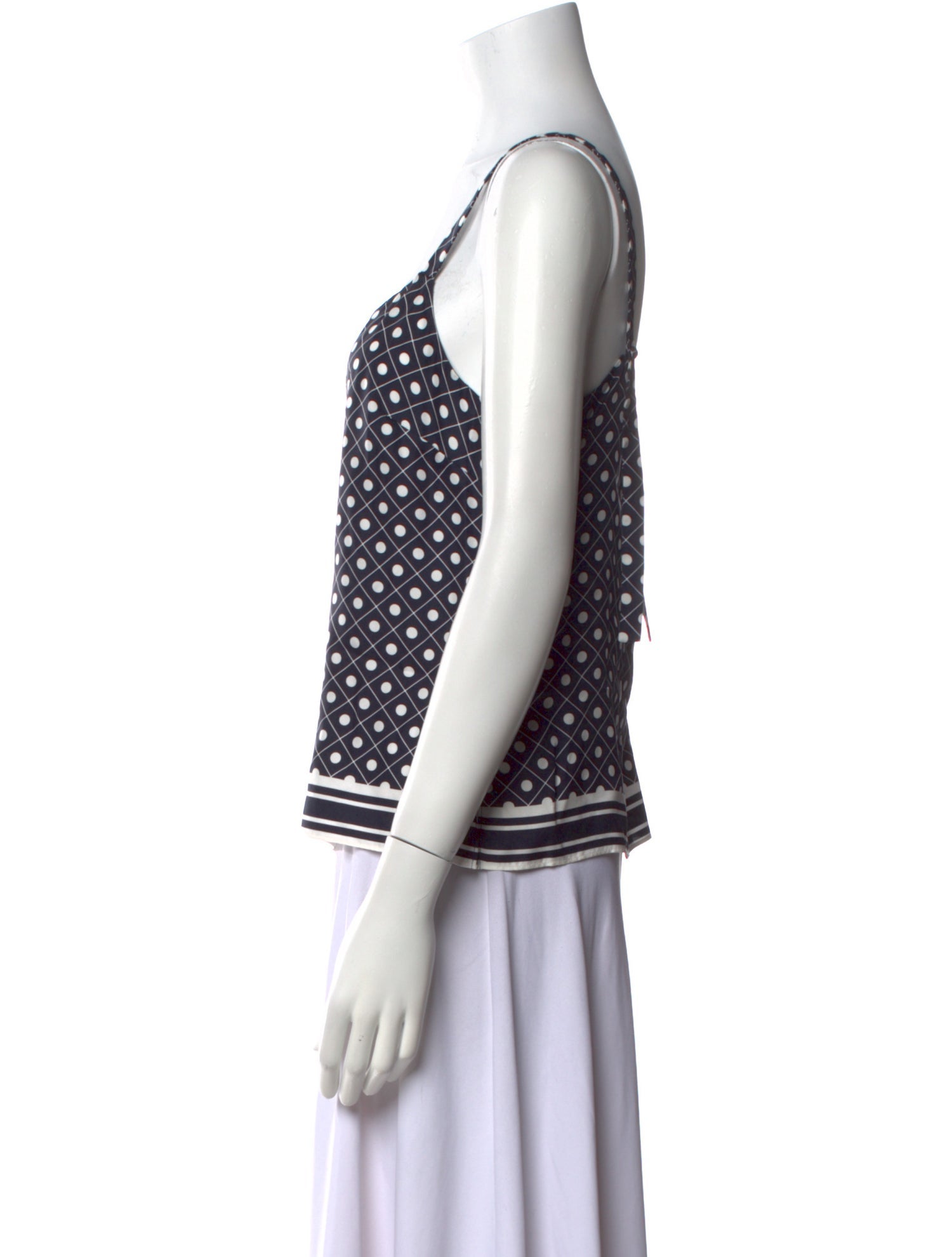 La Ligne Silk Polka Dot Print Top
