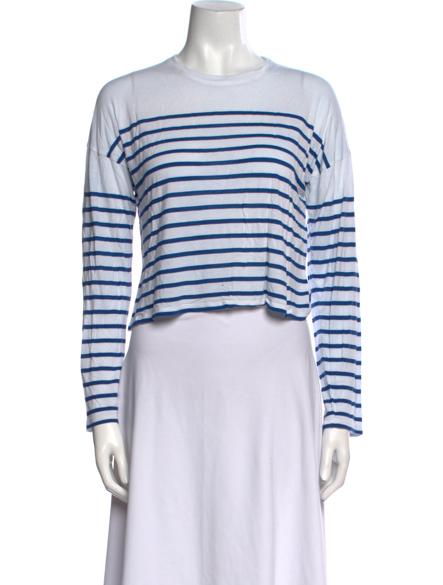 La Ligne Striped Crew Neck Crop Top