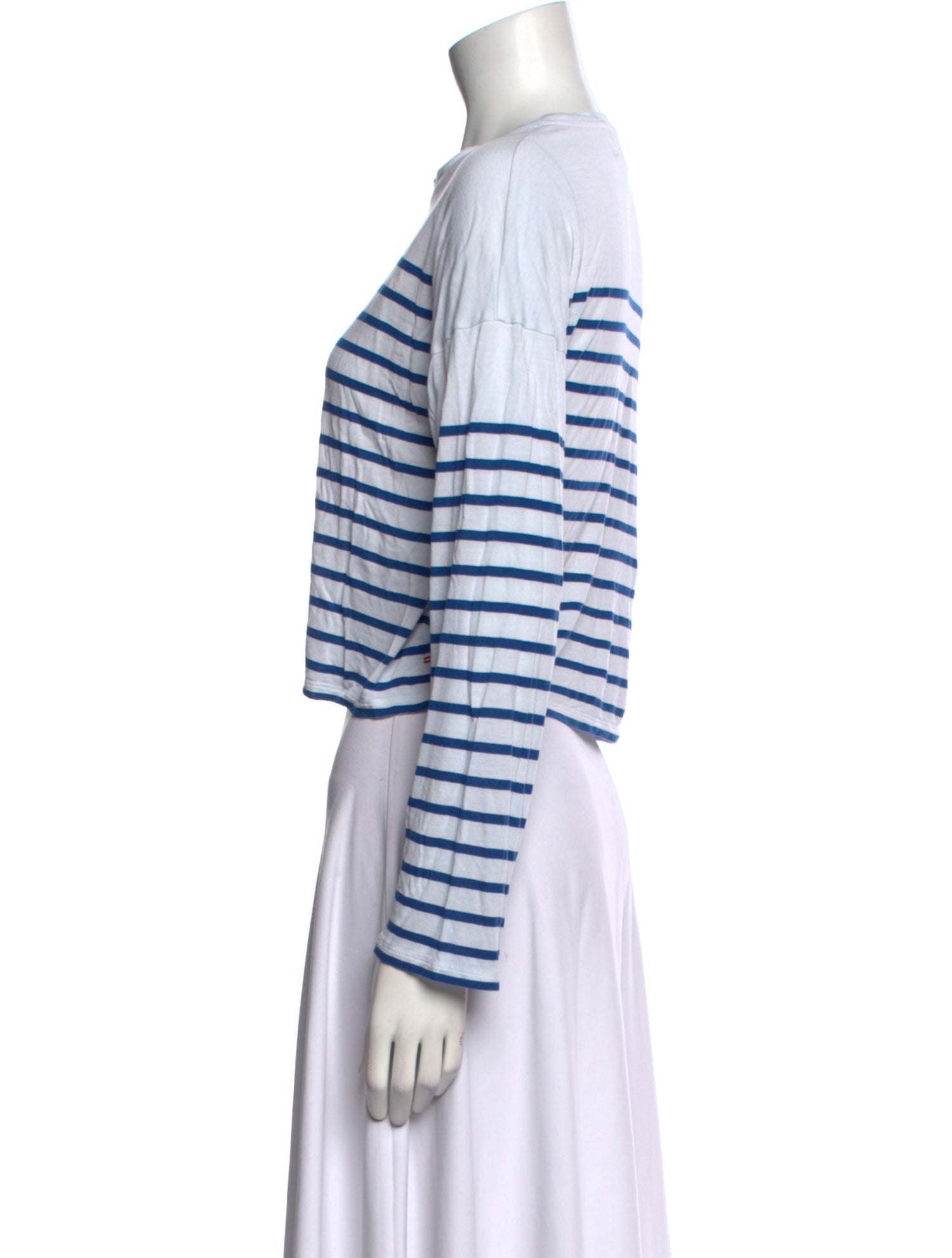 La Ligne Striped Crew Neck Crop Top