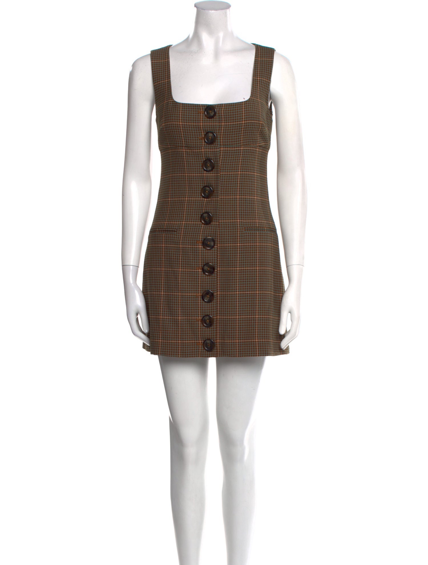 La Ligne Plaid Print Mini Dress