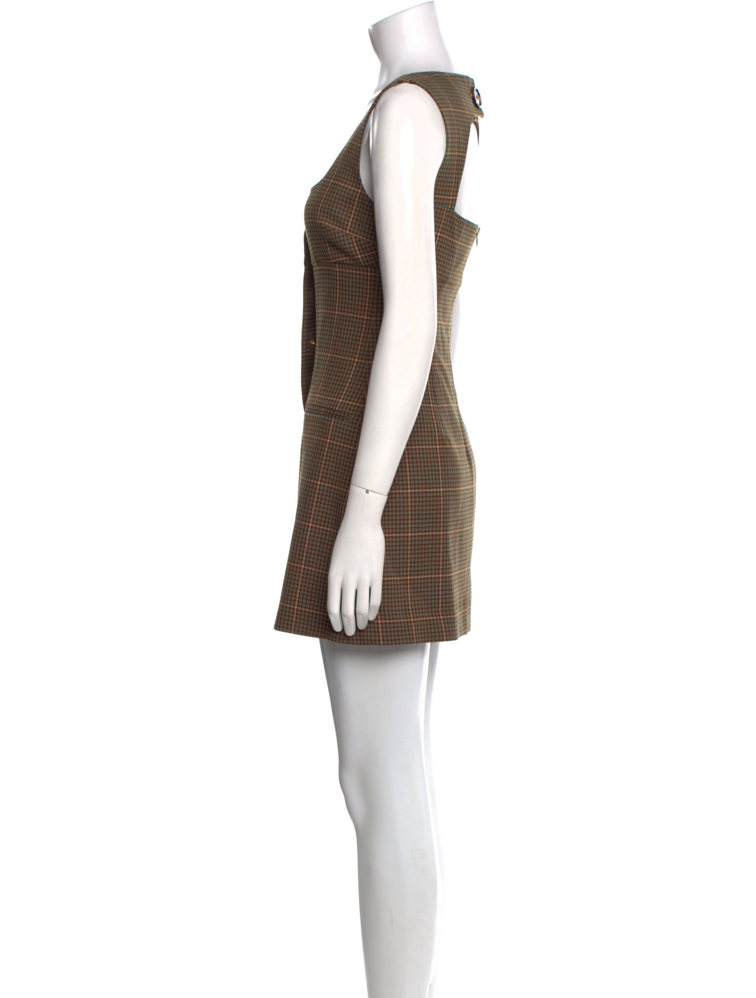 La Ligne Plaid Print Mini Dress