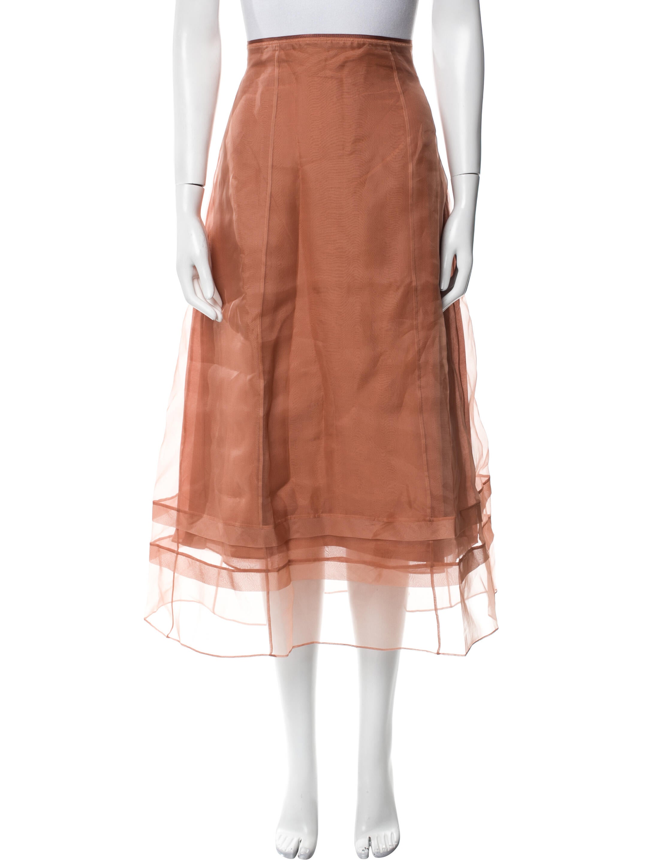 La Ligne Silk Midi Length Skirt