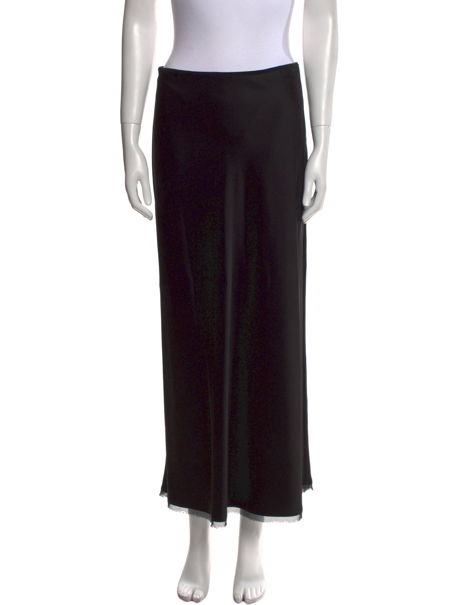 La Ligne Raw-Edge Trim Midi Length Skirt