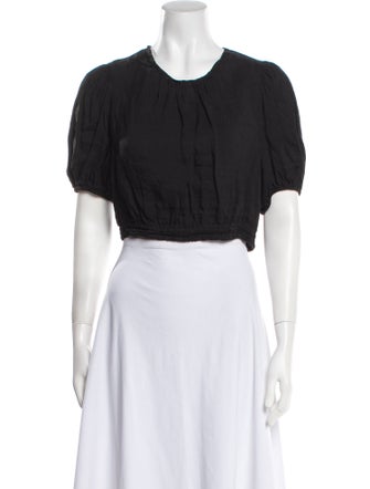 La Ligne Crew Neck Short Sleeve Crop Top