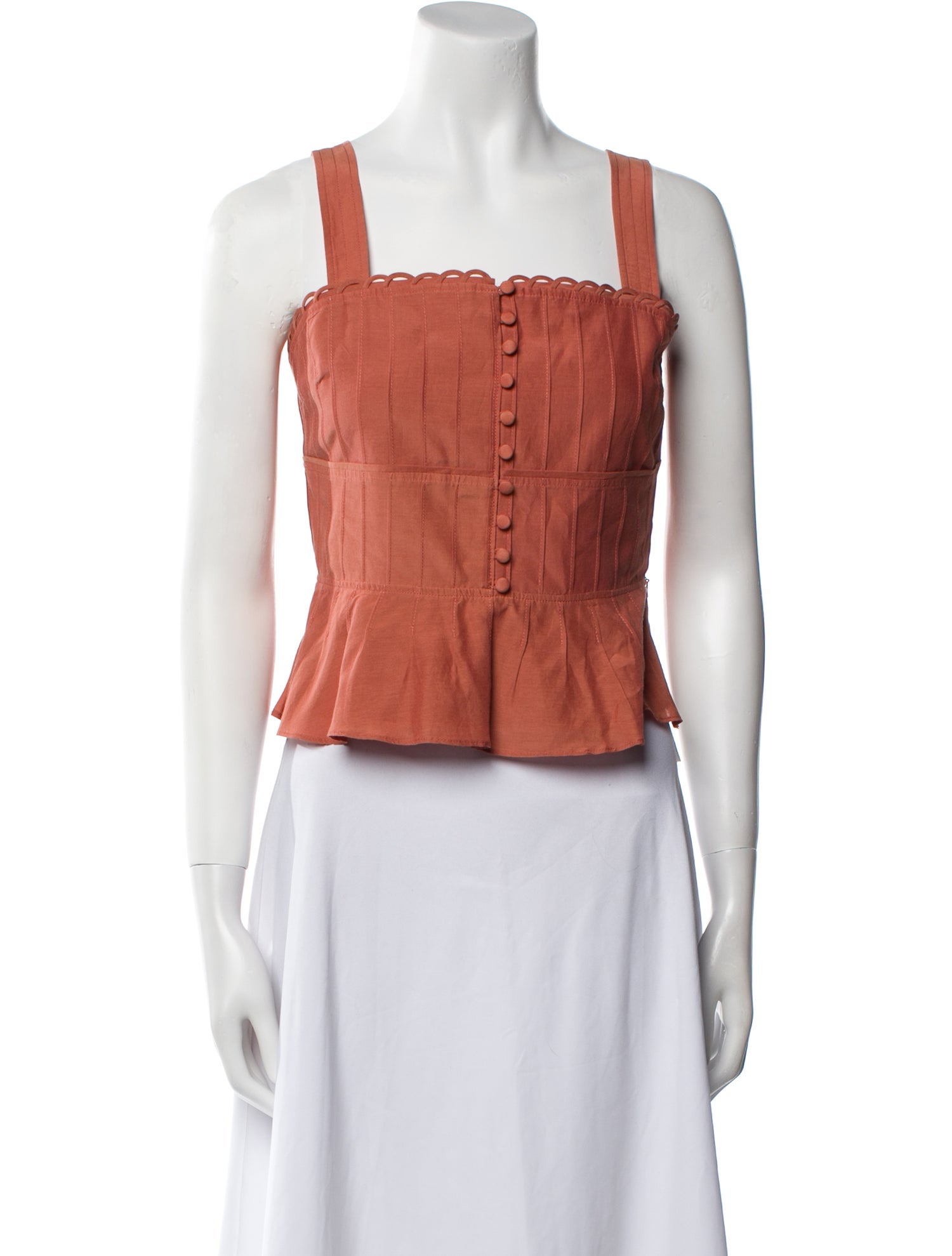 La Ligne Square Neckline Sleeveless Crop Top