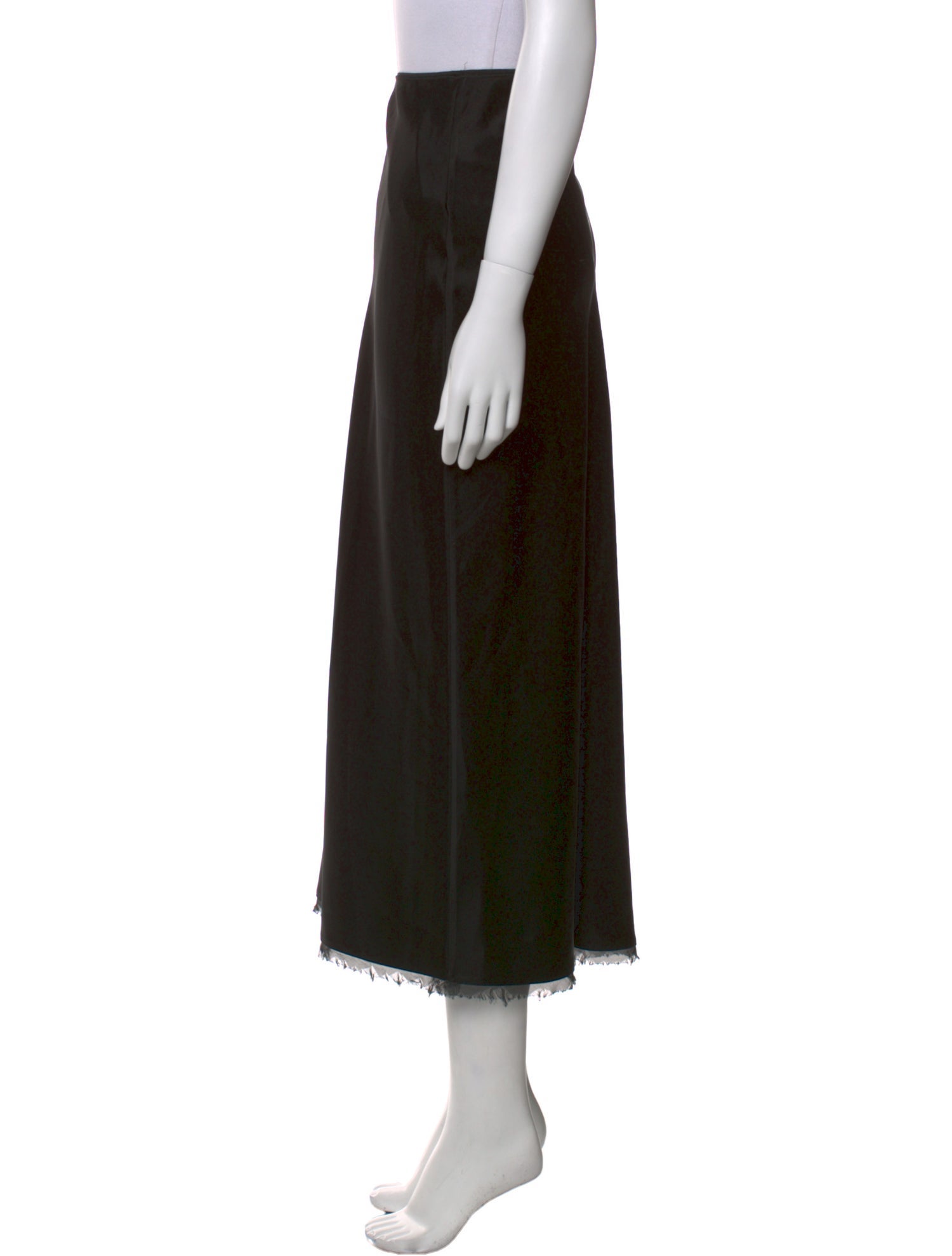 La Ligne Raw-Edge Trim Midi Length Skirt