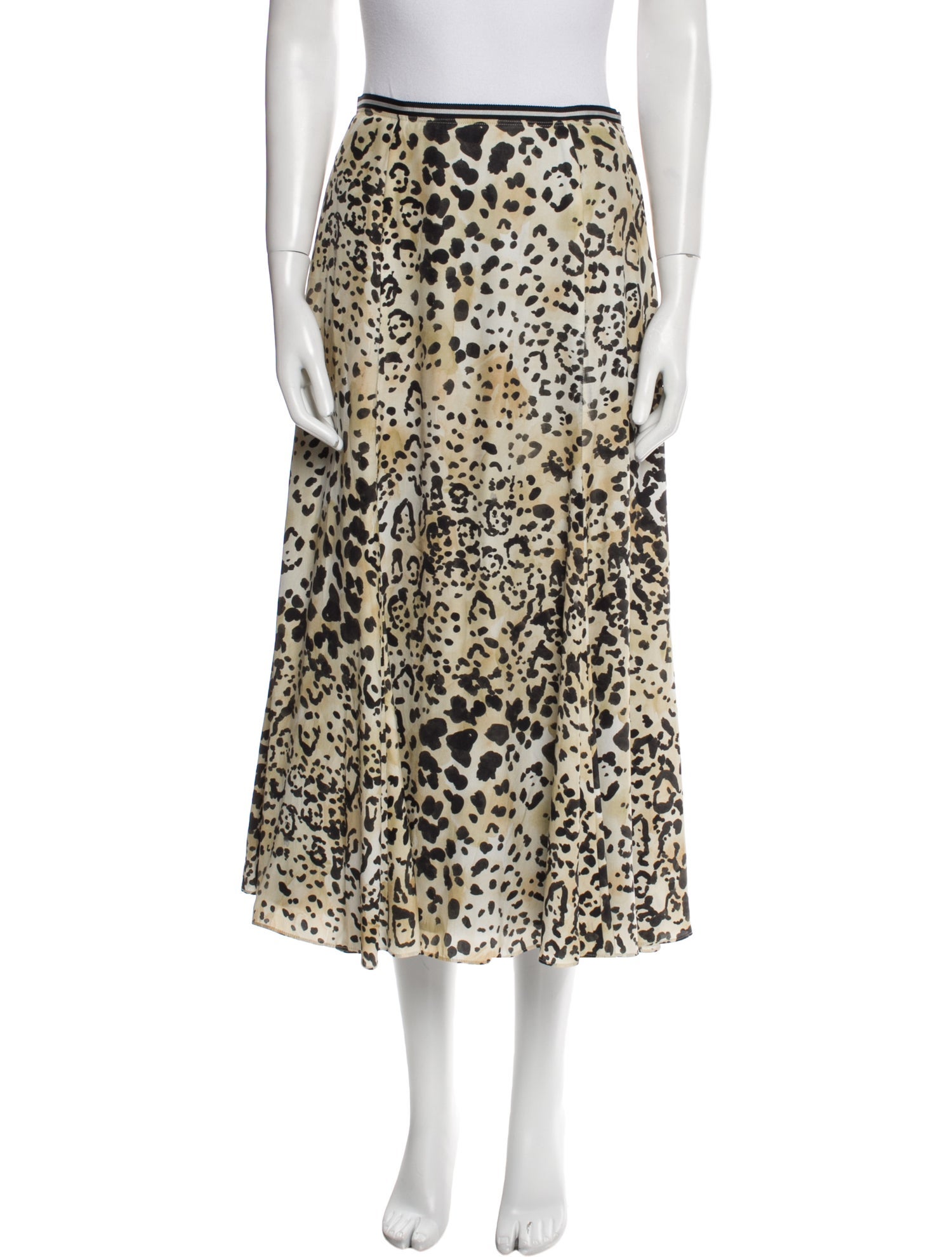 La Ligne Silk Midi Length Skirt