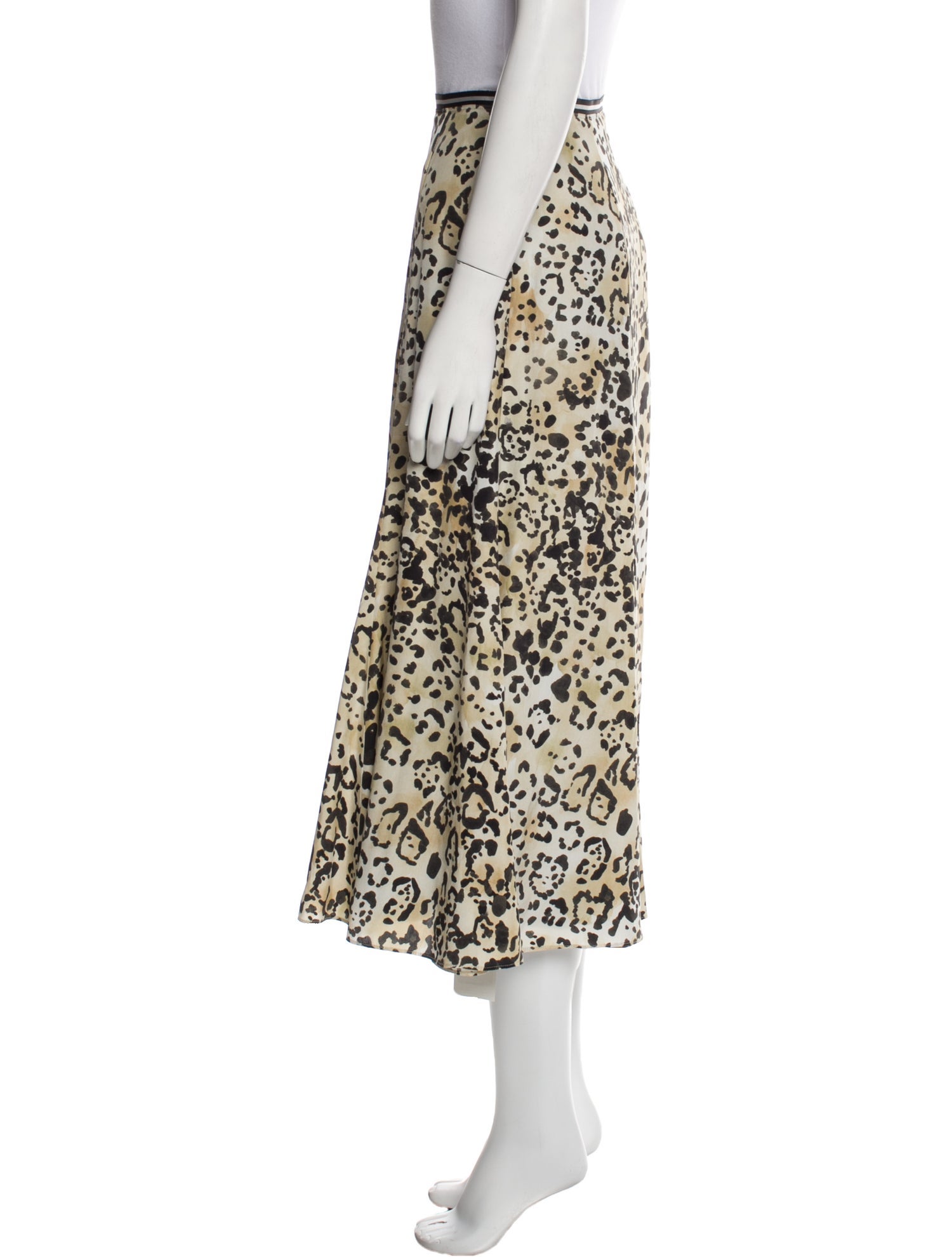 La Ligne Silk Midi Length Skirt