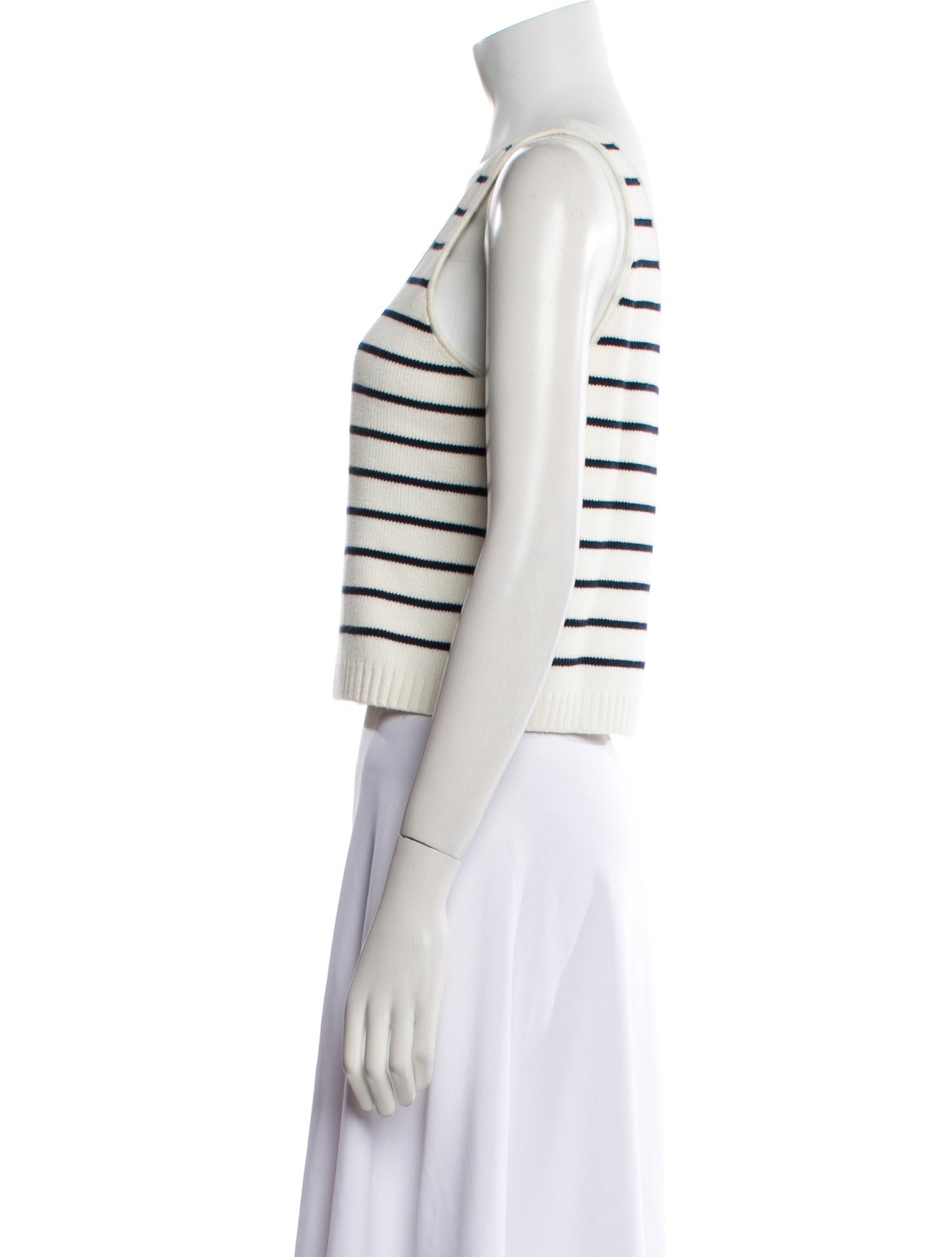 La Ligne Striped Scoop Neck Crop Top
