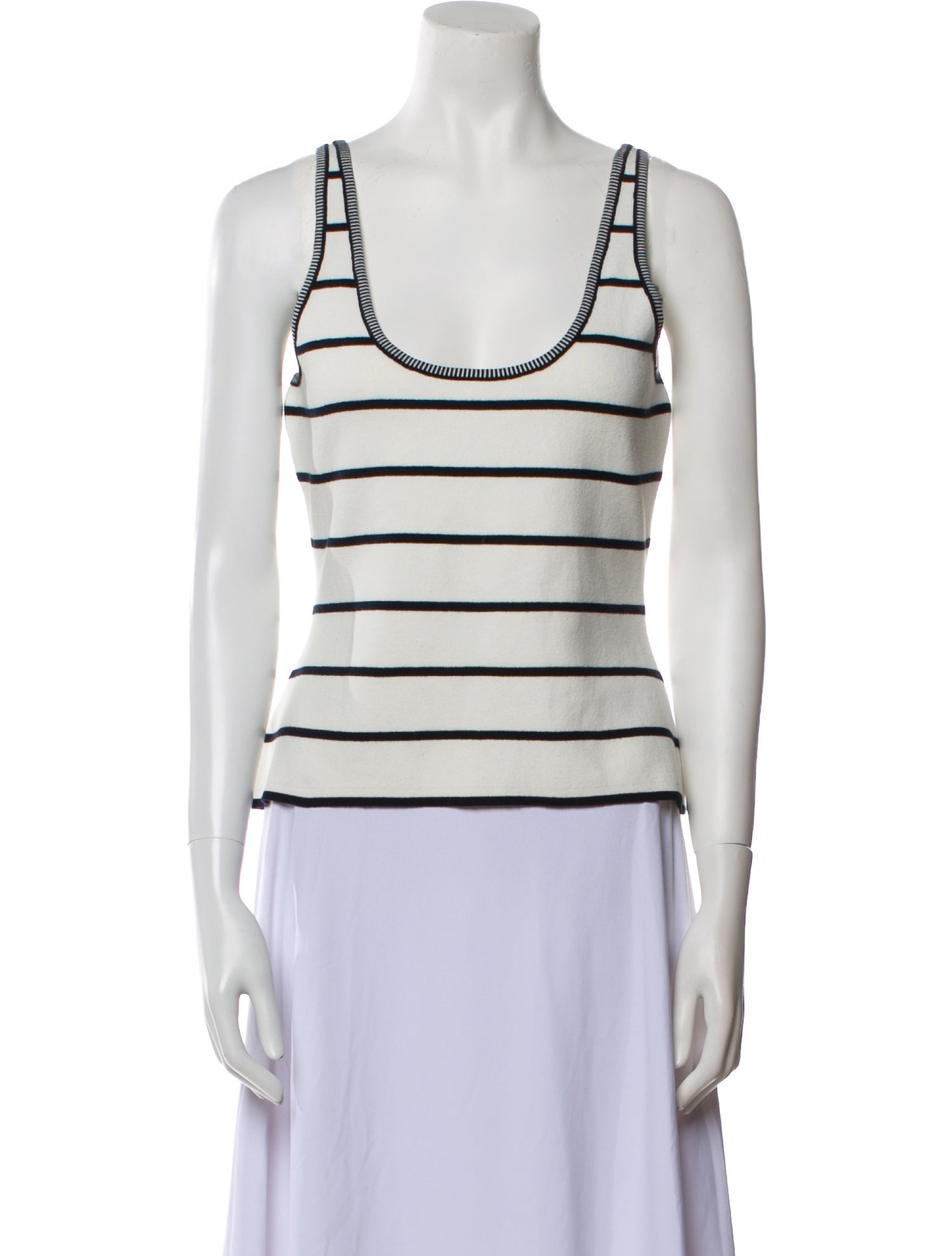 La Ligne Striped Scoop Neck Top