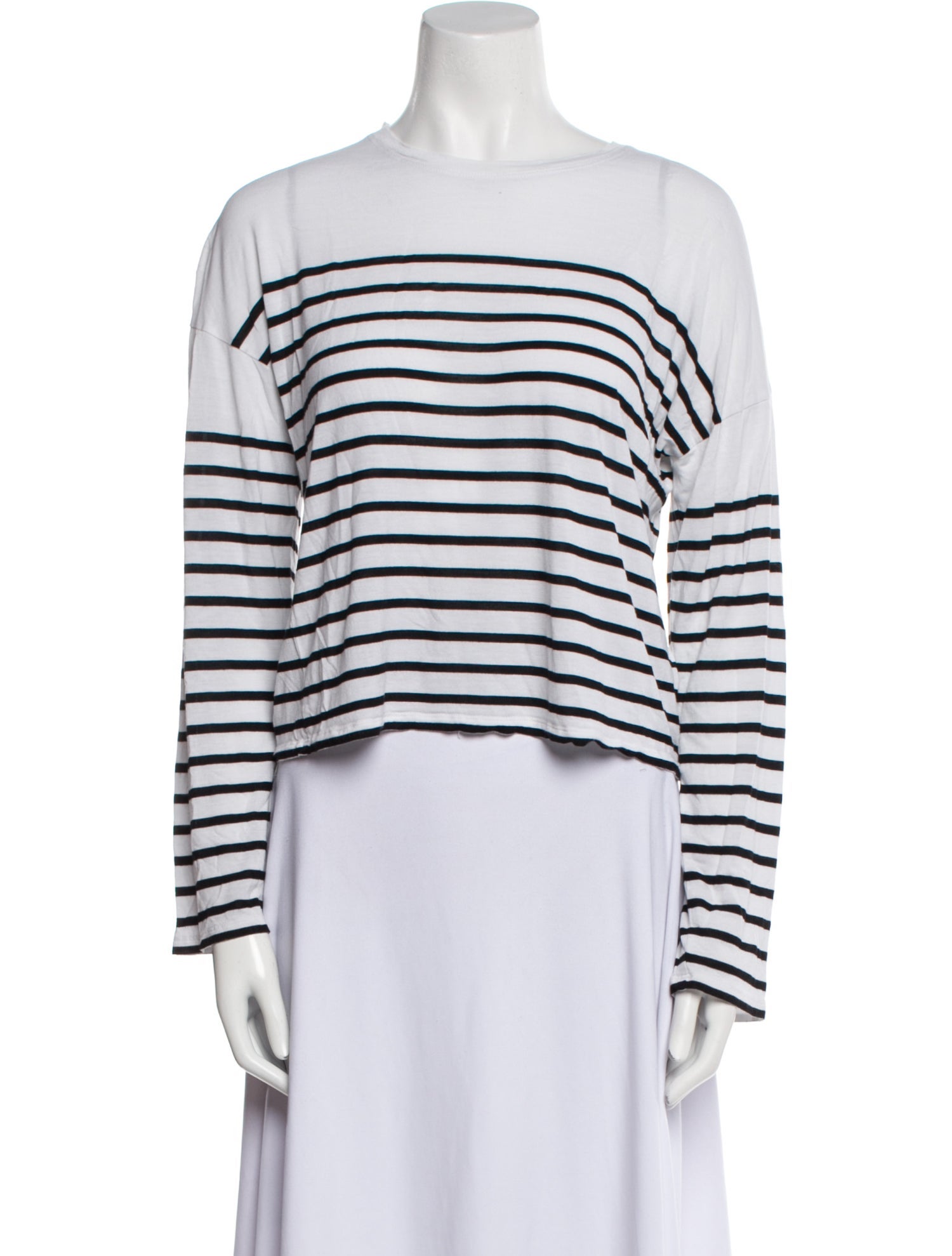 La Ligne Striped Crew Neck Crop Top