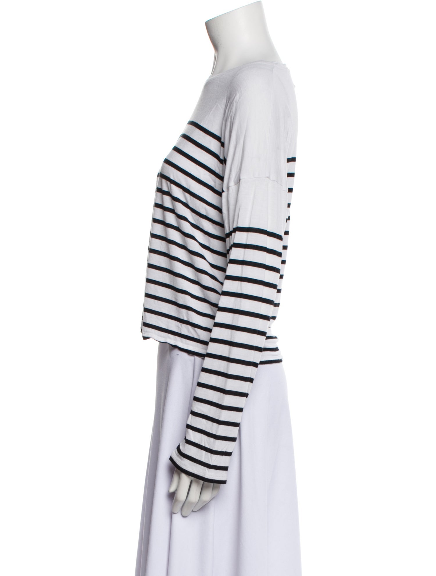 La Ligne Striped Crew Neck Crop Top