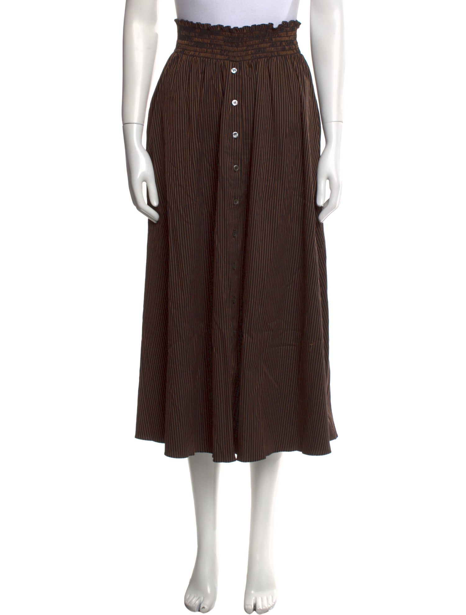 La Ligne Striped Midi Length Skirt