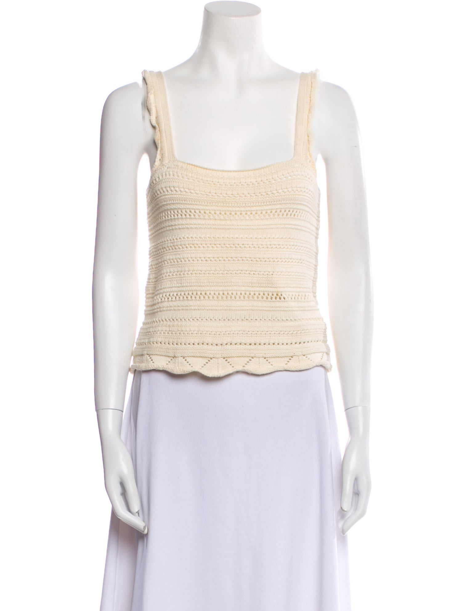 La Ligne Square Neckline Sleeveless Crop Top