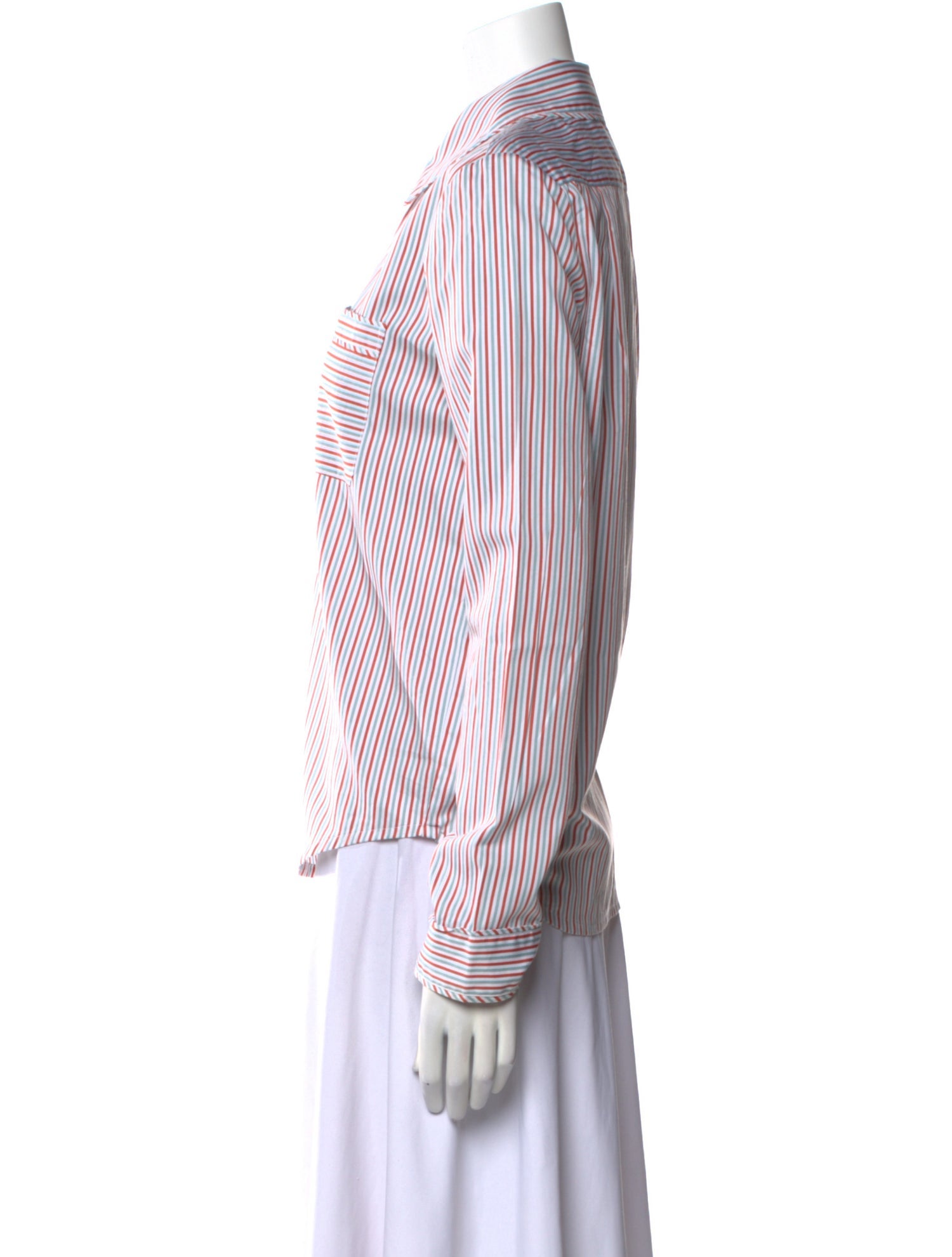 La Ligne Striped Long Sleeve Button-Up Top