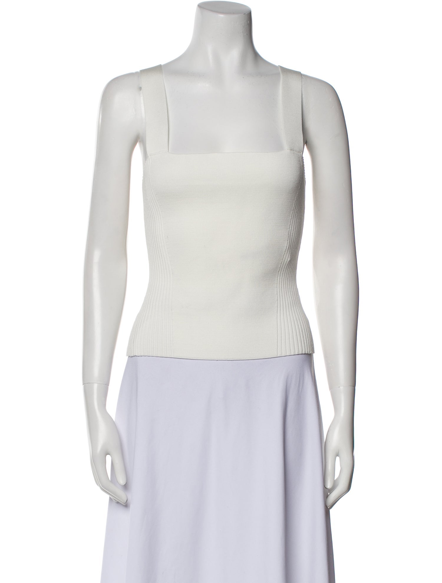 La Ligne Square Neckline Sleeveless Crop Top