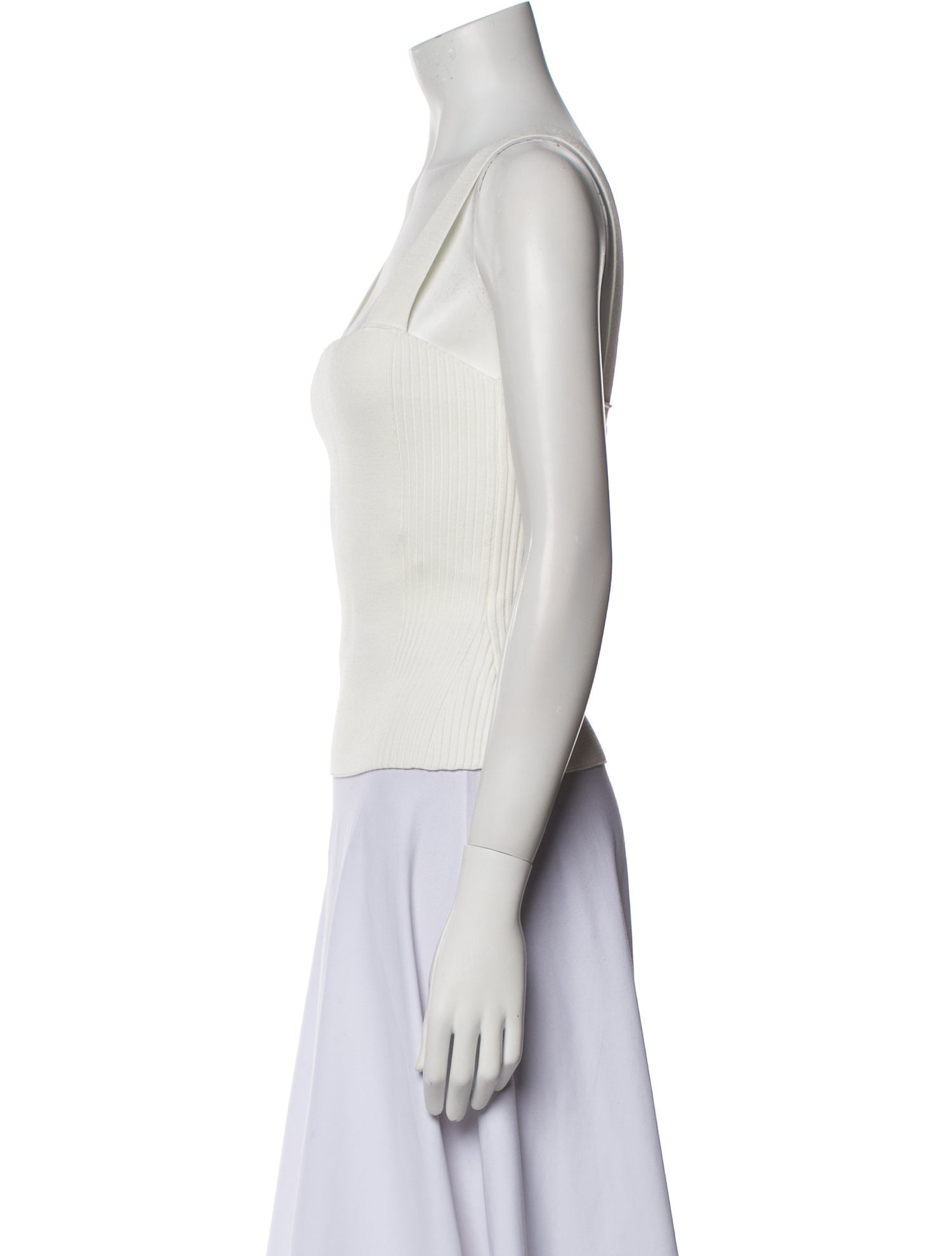 La Ligne Square Neckline Sleeveless Crop Top