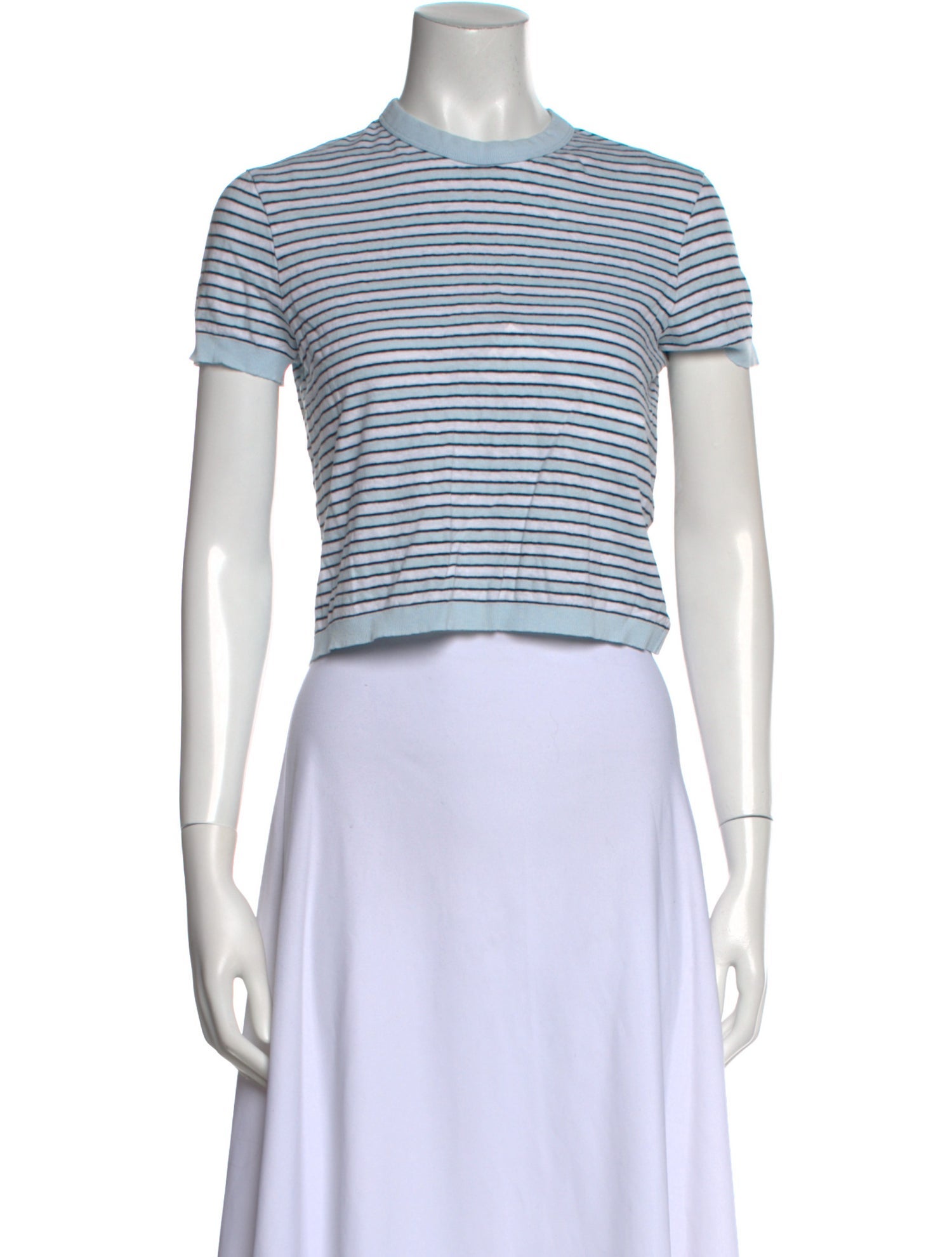 La Ligne Striped Crew Neck Crop Top