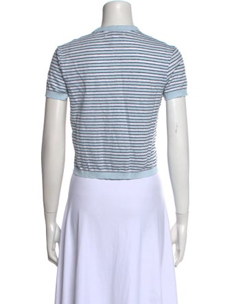 La Ligne Striped Crew Neck Crop Top