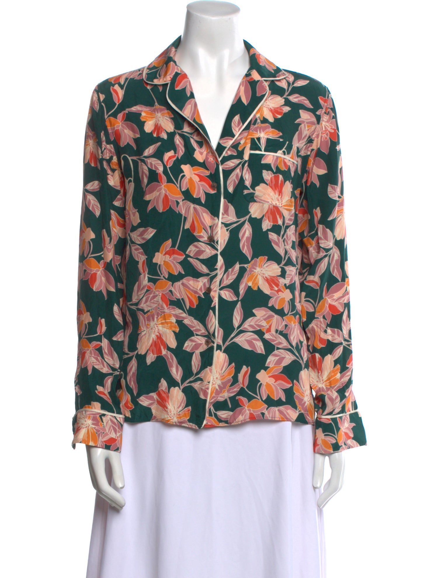 La Ligne Silk Floral Print Blouse