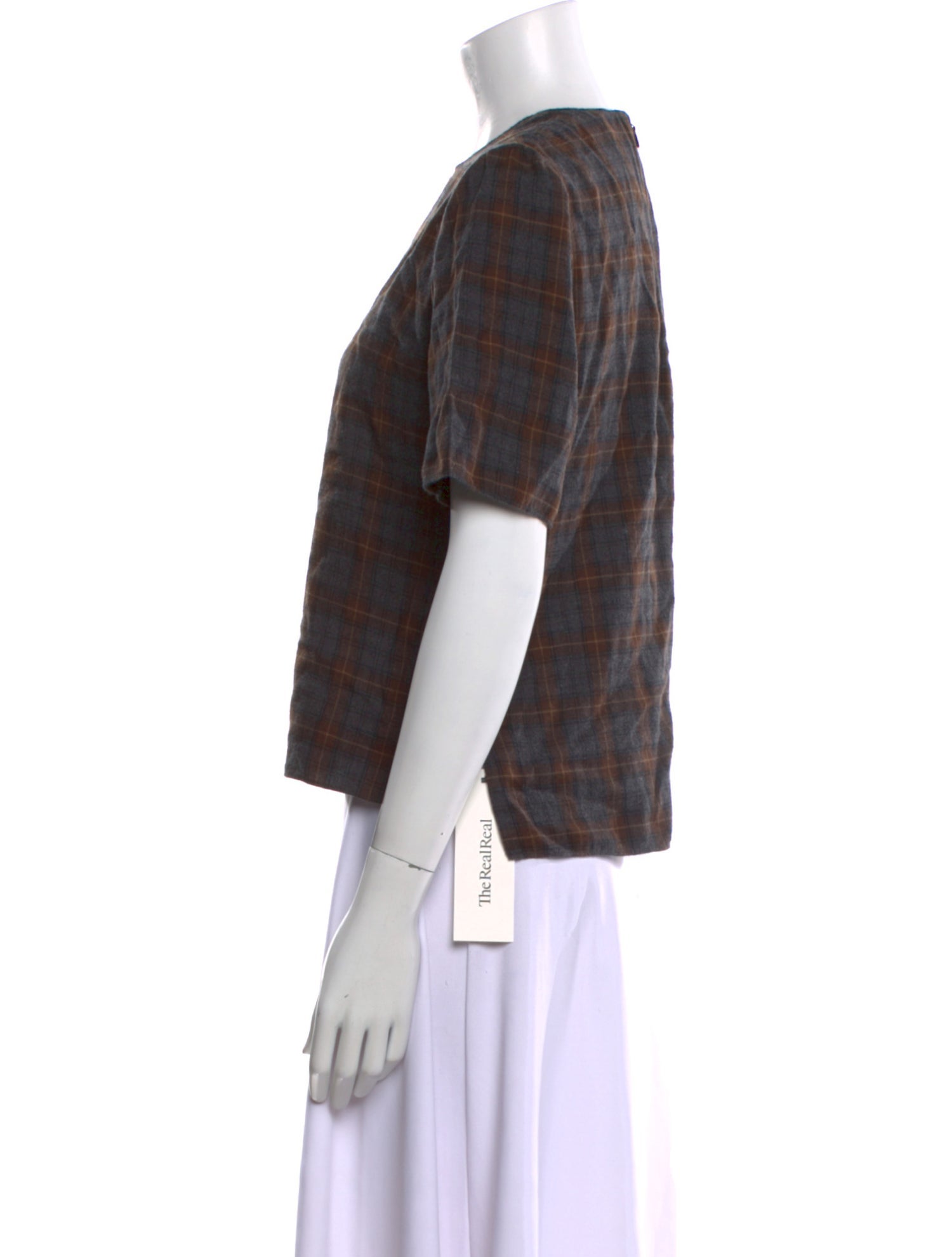 La Ligne Plaid Print Crew Neck T-Shirt