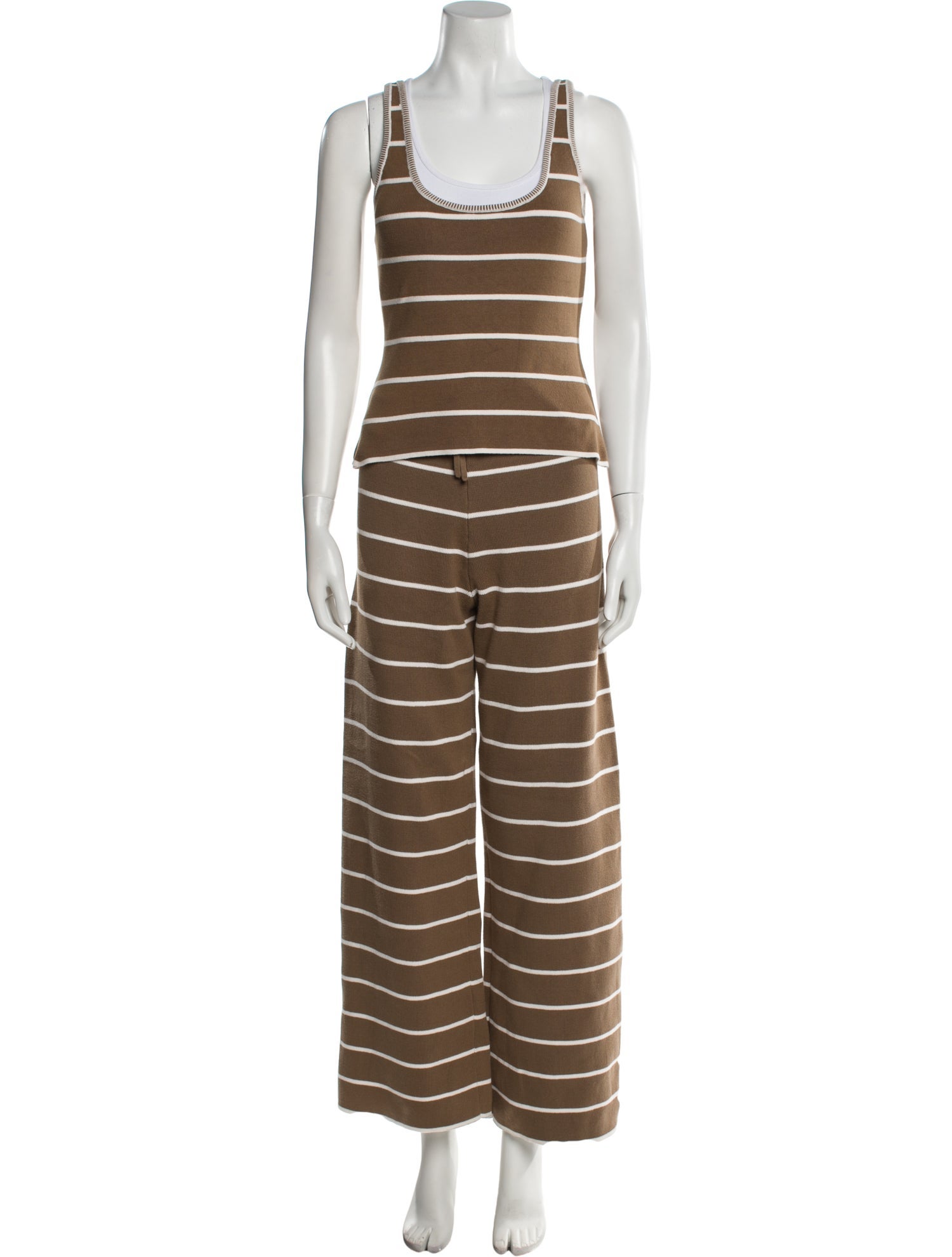 La Ligne Striped Whipstitch Trim Pant Set