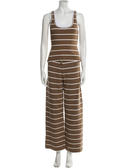 La Ligne Striped Whipstitch Trim Pant Set