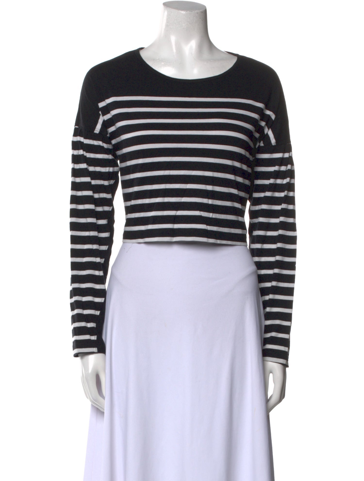 La Ligne Striped Scoop Neck Crop Top