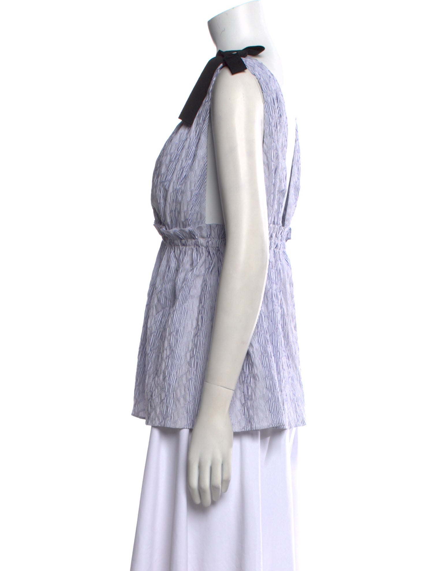 La Ligne Striped Plunge Neckline Top