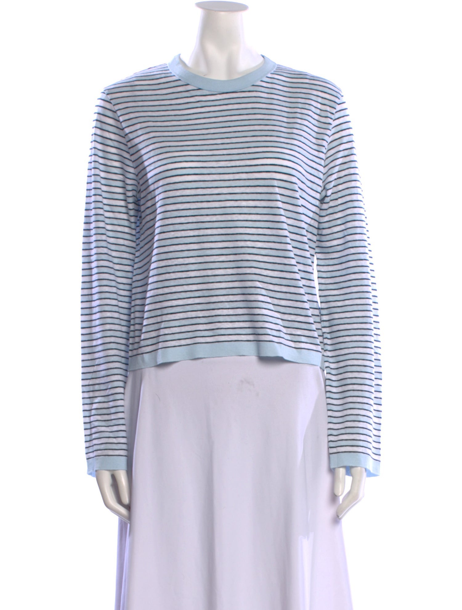 La Ligne Striped Crew Neck Crop Top