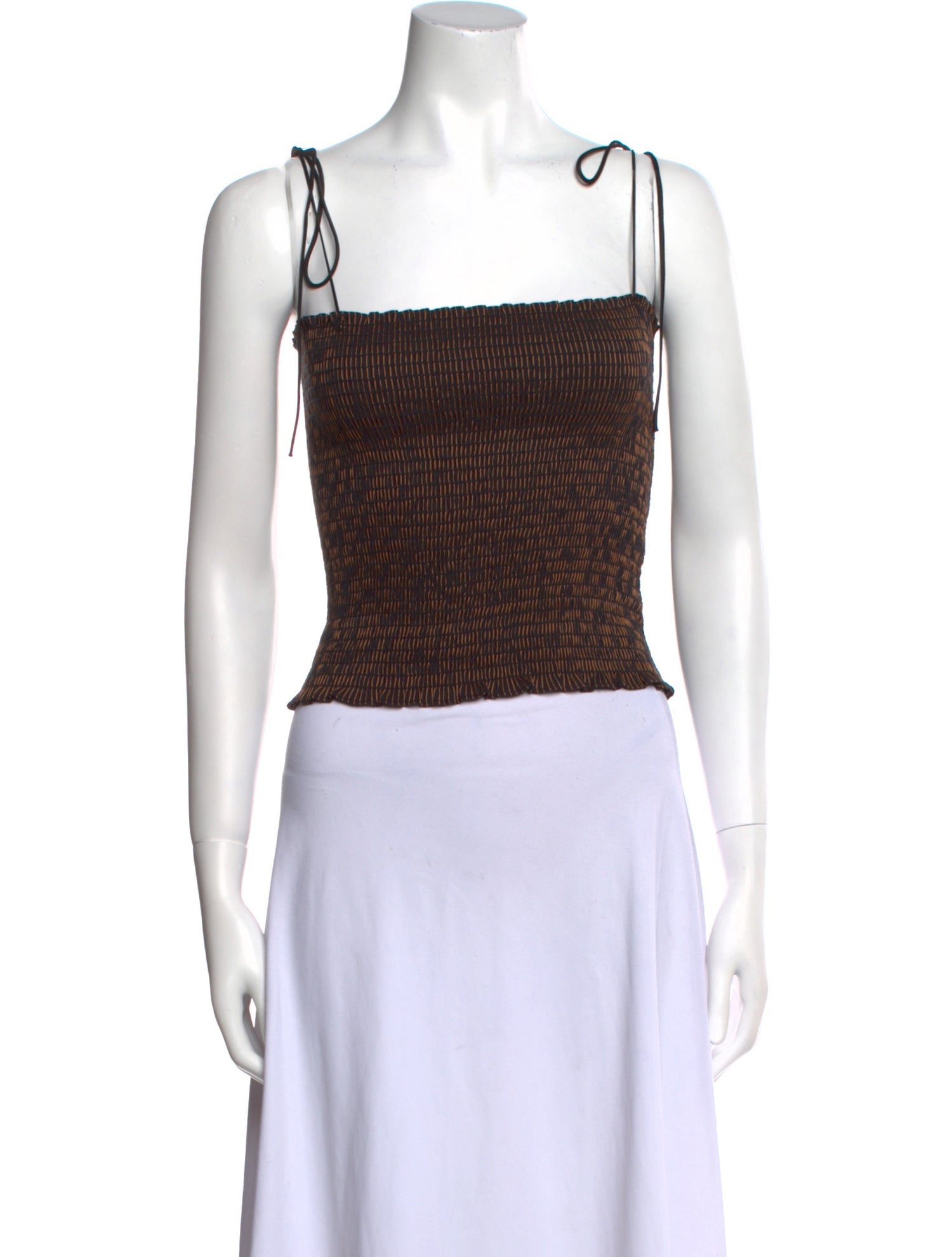 La Ligne Square Neckline Sleeveless Crop Top