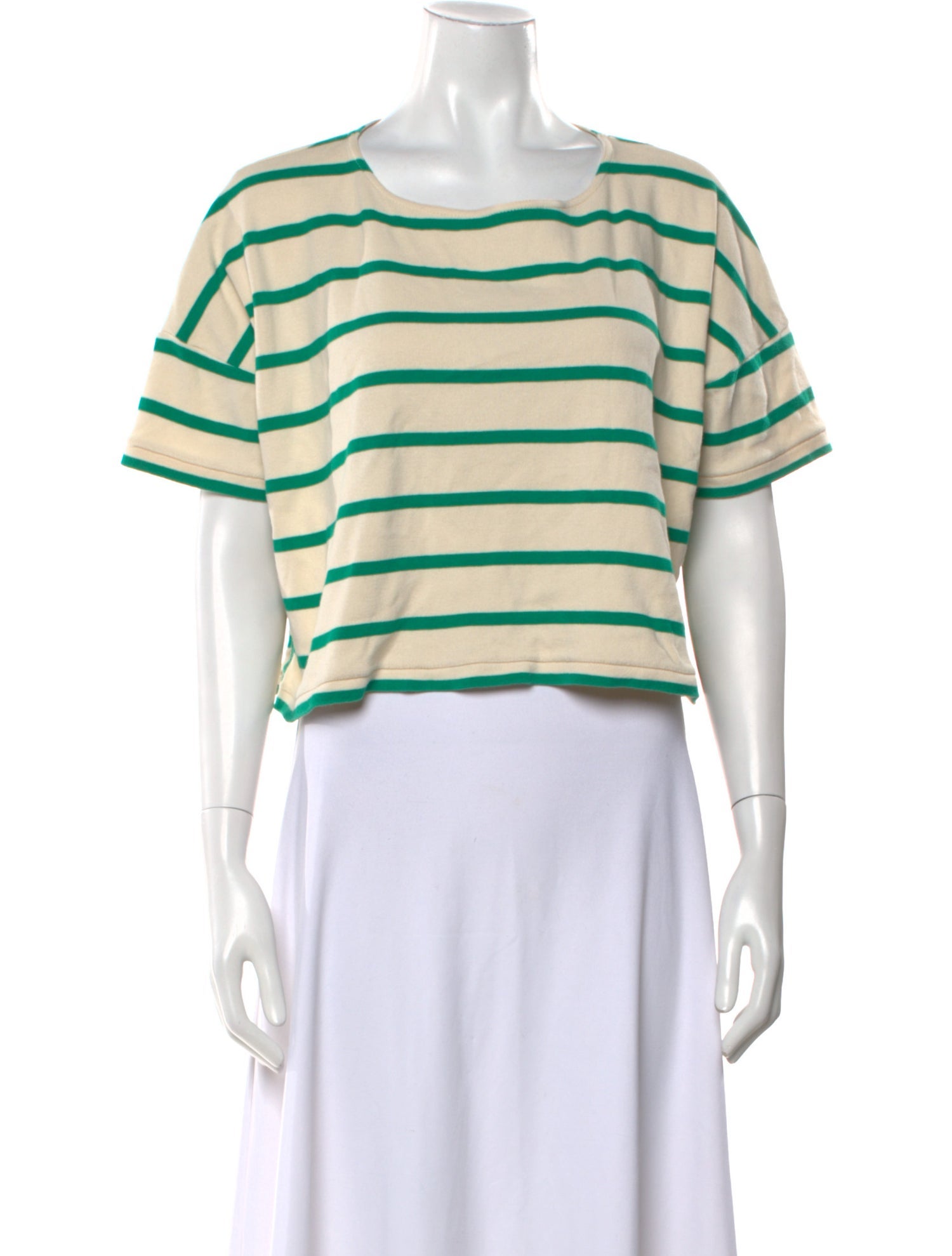 La Ligne Striped Scoop Neck Crop Top