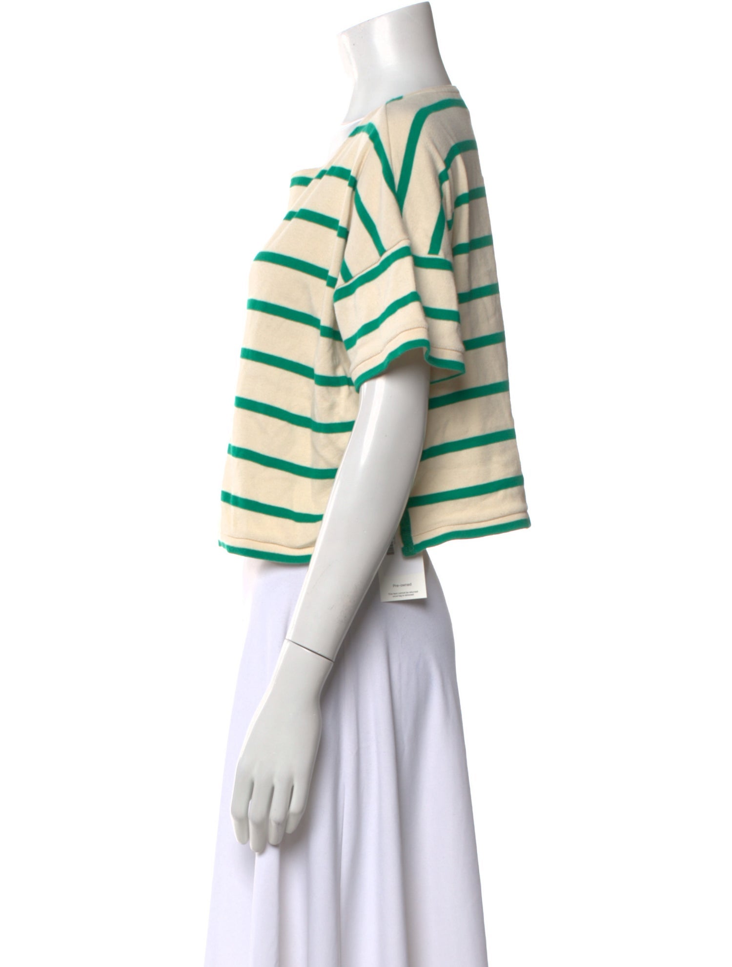 La Ligne Striped Scoop Neck Crop Top