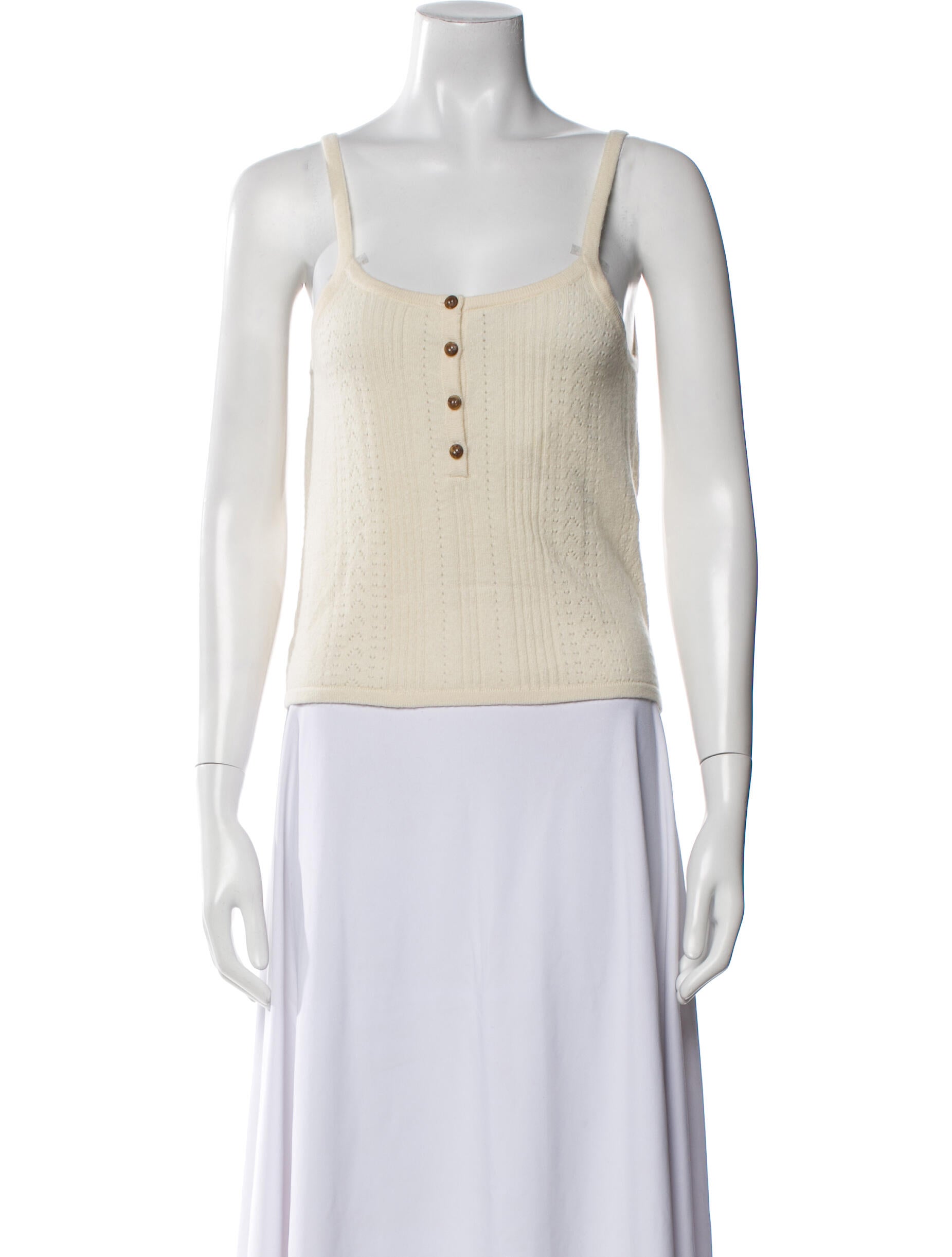 La Ligne Cashmere Square Neckline Crop Top